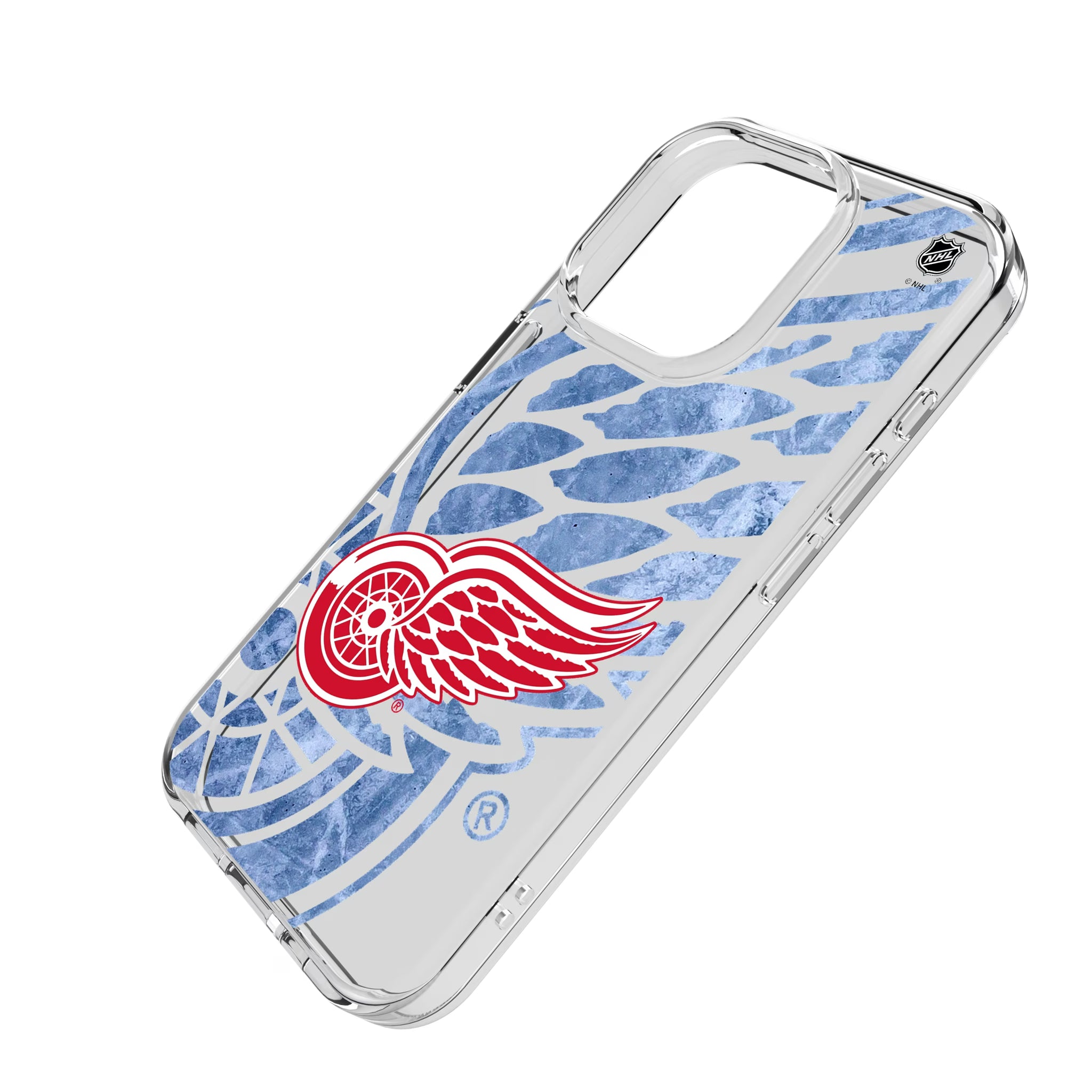 Detroit Red Wings Ice Tilt iPhone Clear Phone Case for Apple iPhone - Isometric View
