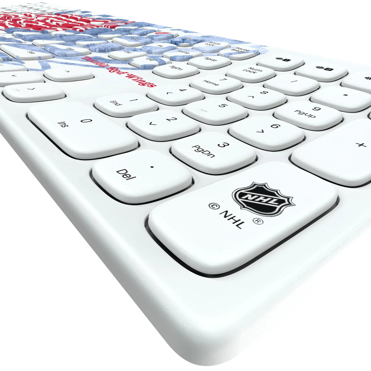 Detroit Red Wings Ice Tilt KKB605 Curved Wireless Keyboard - Detail