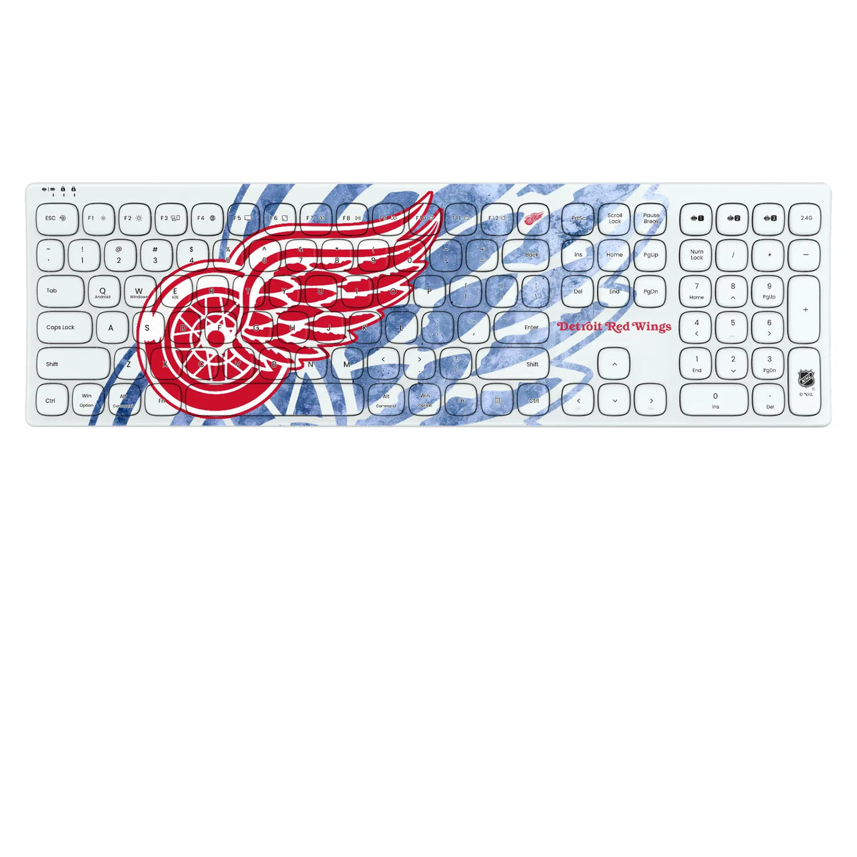 Detroit Red Wings Ice Tilt KKB605 Curved Wireless Keyboard