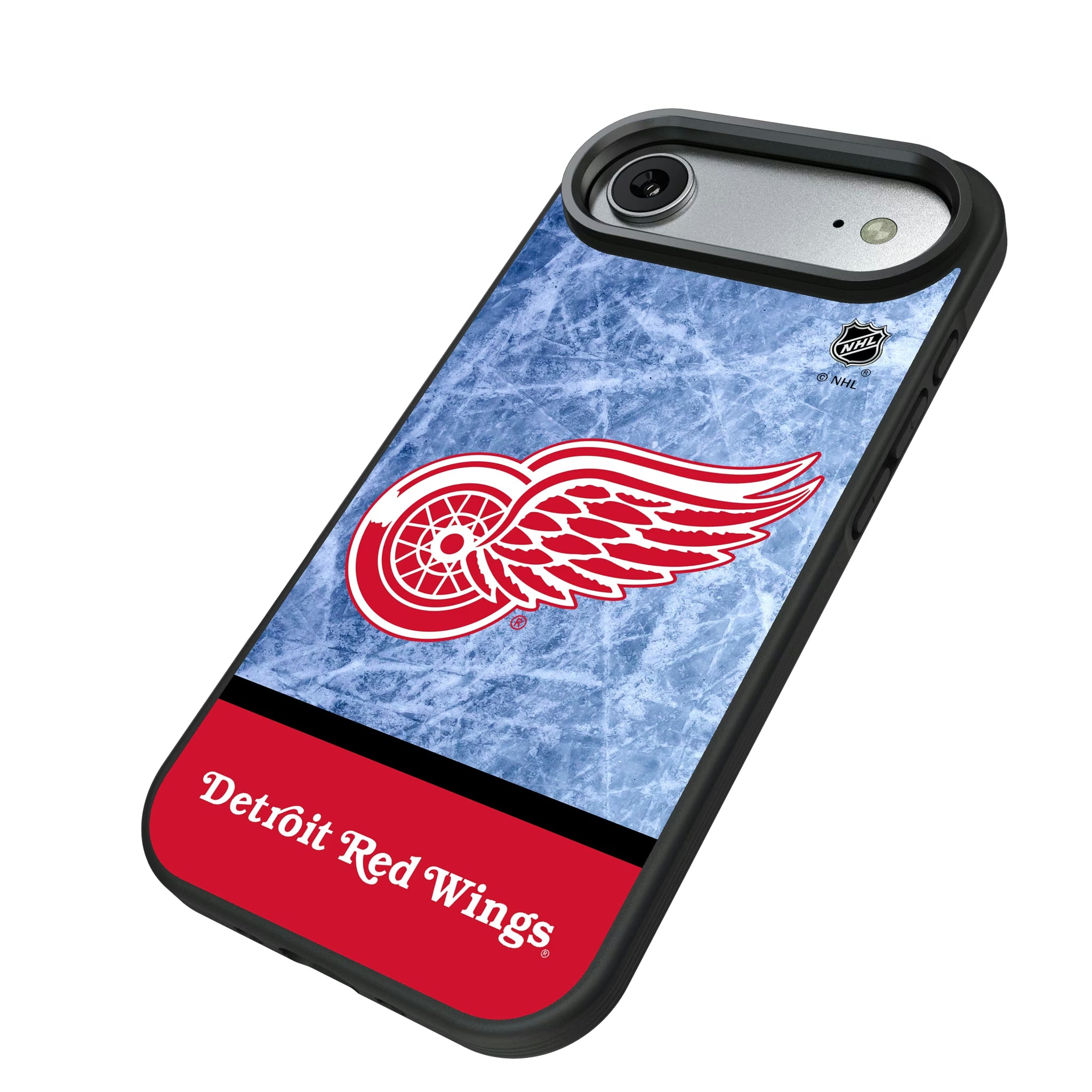 Detroit Red Wings Ice Wordmark iPhone Bump Phone Case for Apple iPhone - Isometric View#Device_iPhone Air