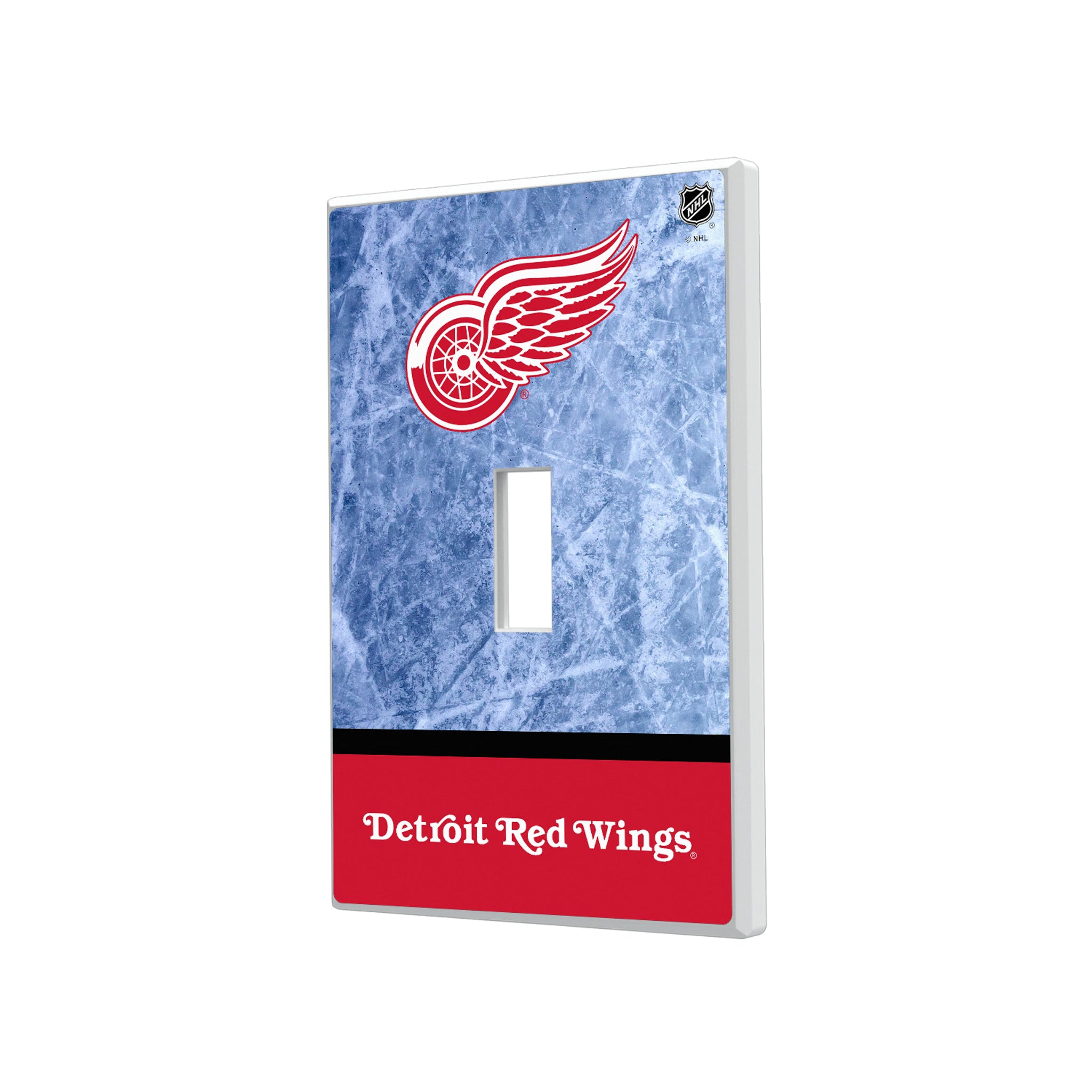 Detroit Red Wings Ice Wordmark Hidden-Screw Light Switch Plate#Style_Single Toggle