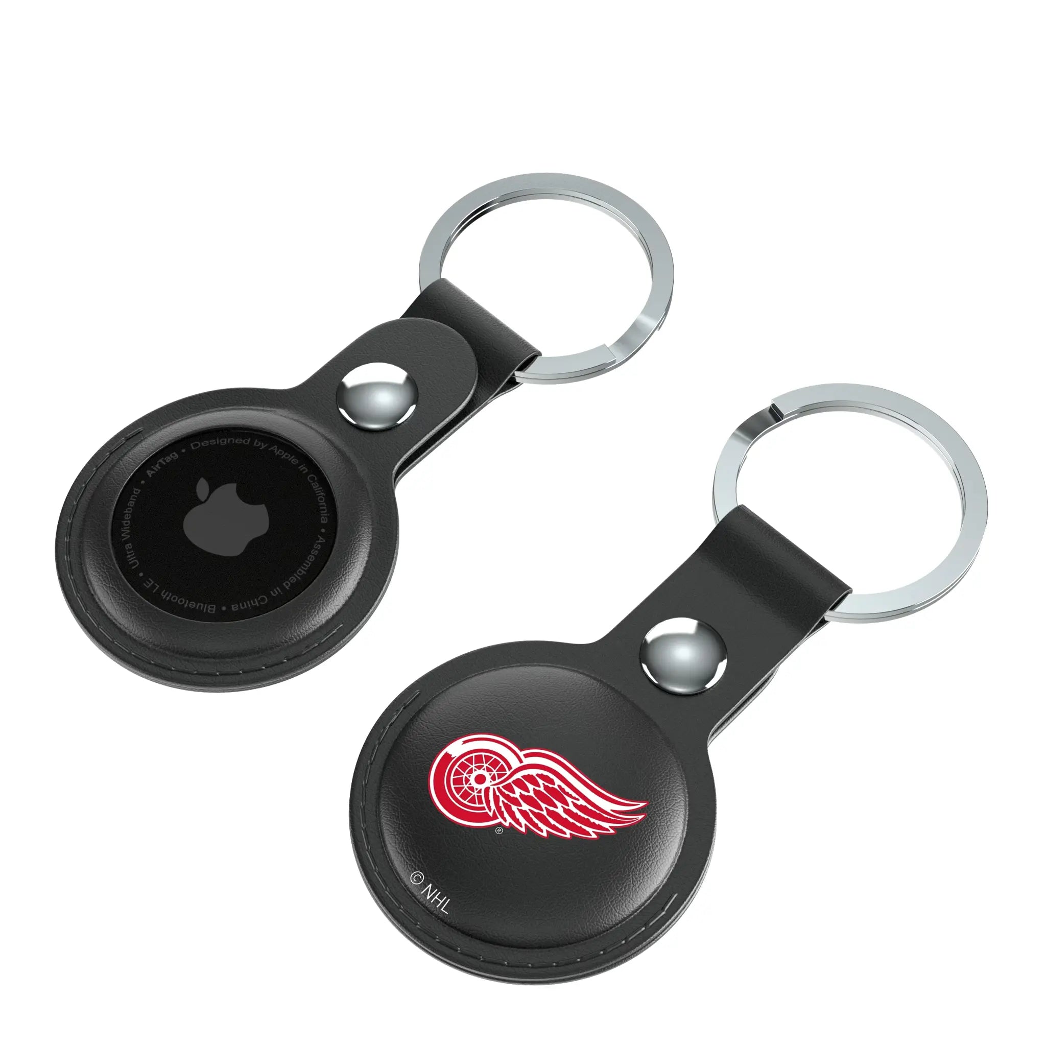 Detroit Red Wings Insignia AirTag Black Airtag Holder 2-Pack - Isometric View