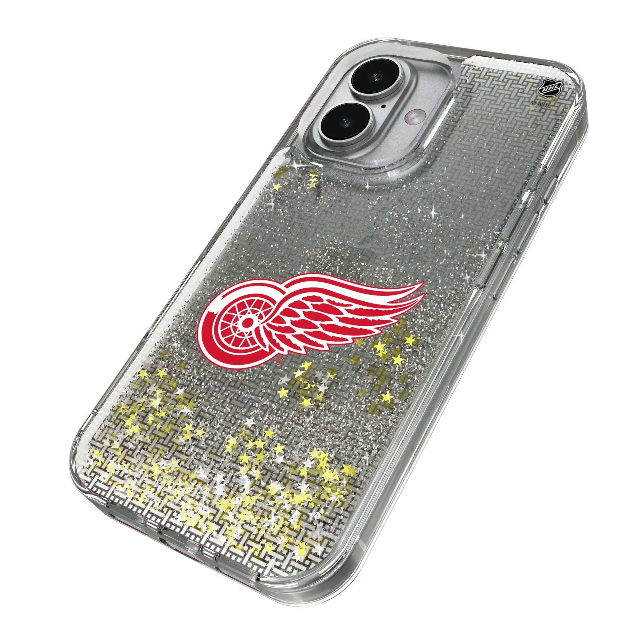 Detroit Red Wings Linen iPhone Glitter Phone Case for Apple iPhone - Isometric View