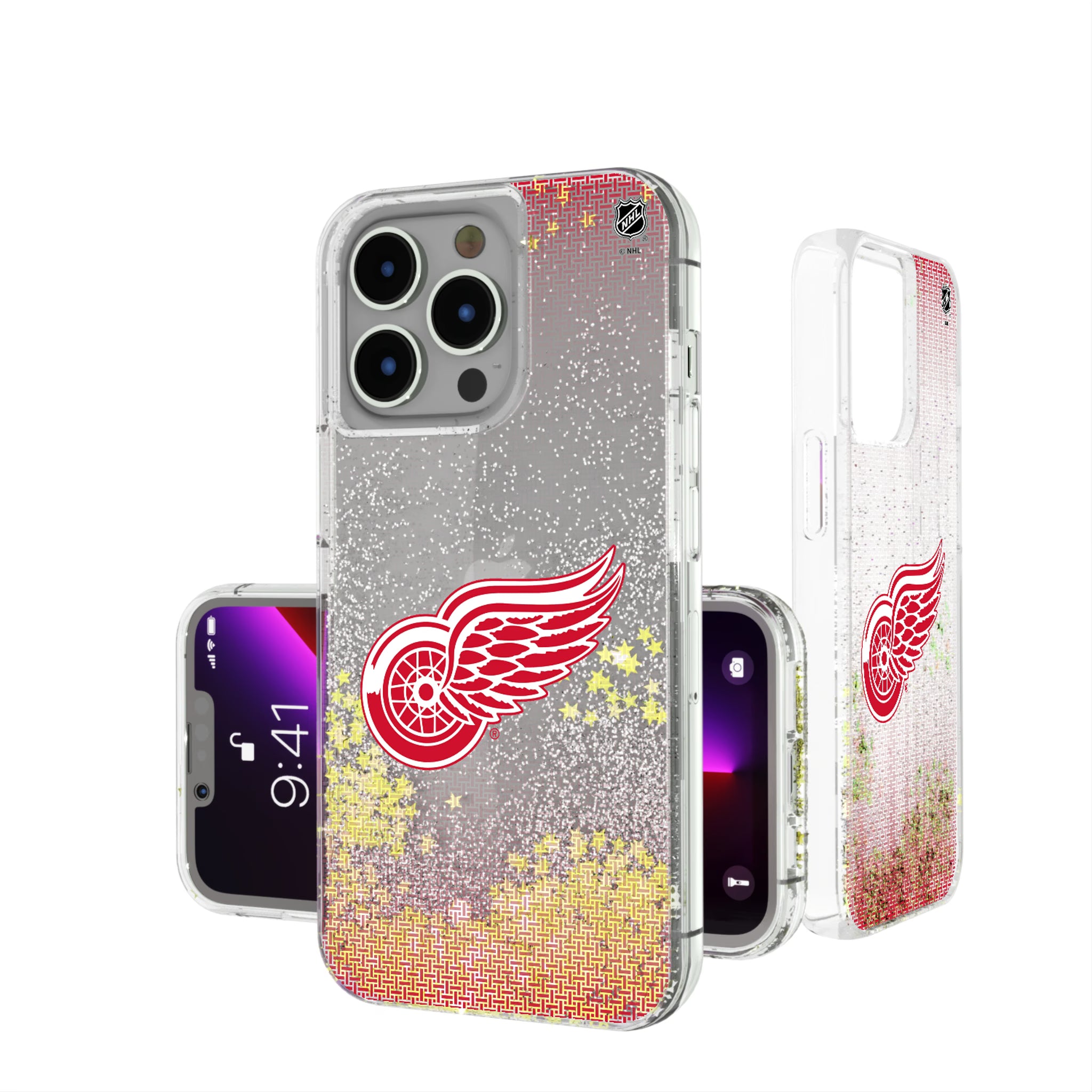Detroit Red Wings Linen iPhone Glitter Phone Case for Apple iPhone