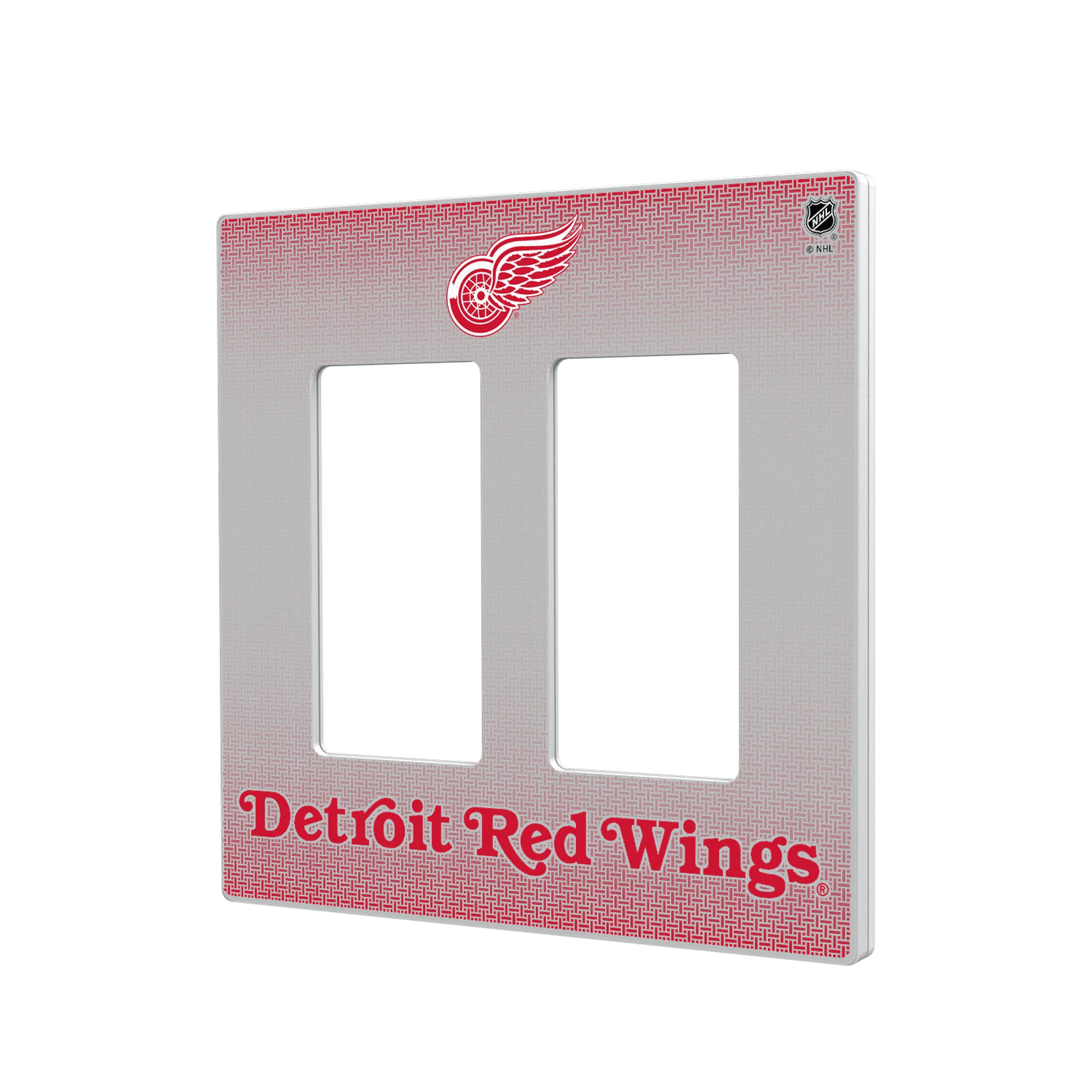 Detroit Red Wings Linen Hidden-Screw Light Switch Plate#Style_Double Rocker