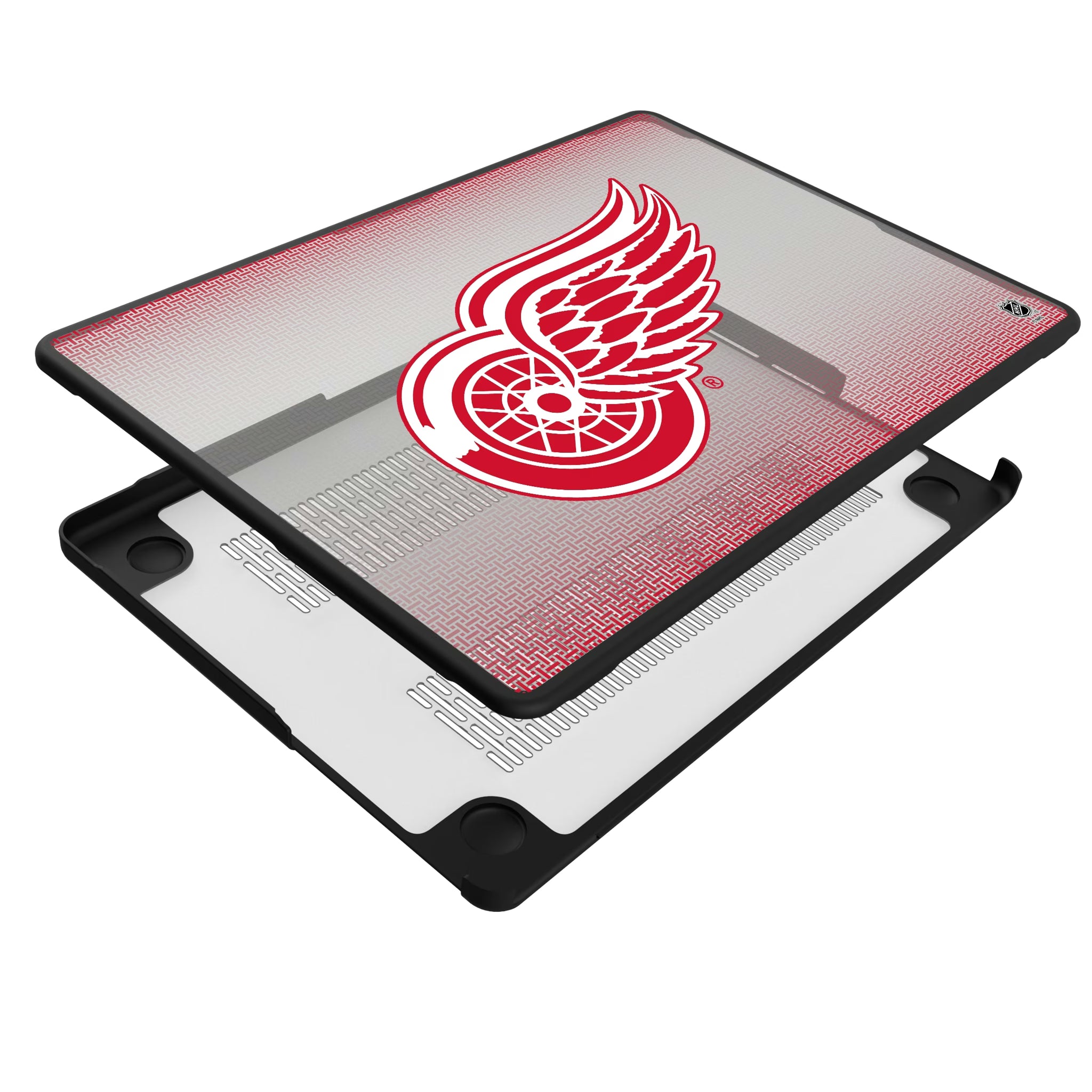 Detroit Red Wings Linen MacBook Laptop Case for Apple MacBook - Isometric View#Device_MacBook Pro (14-inch, 2021) / MacBook Pro (14-inch, 2023) / MacBook Pro (14-inch, 2024)
