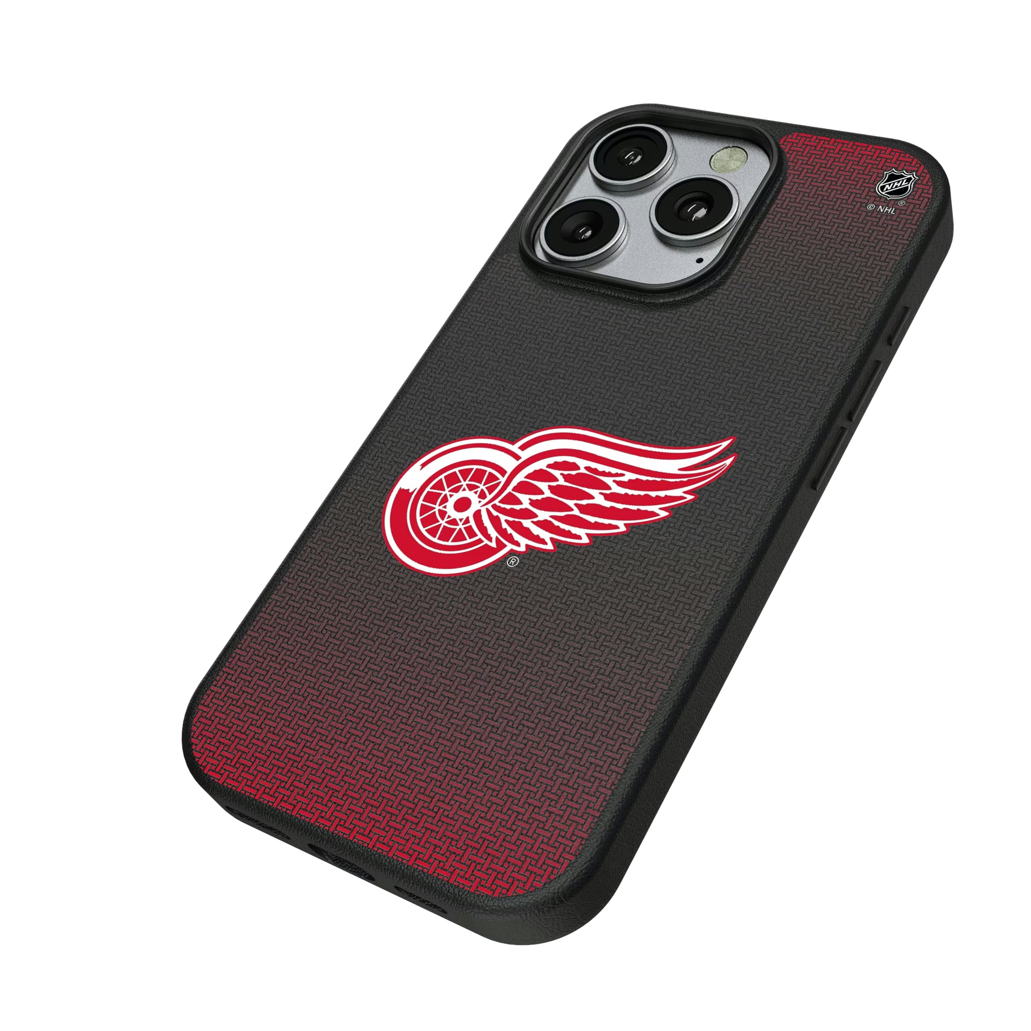 Detroit Red Wings Linen iPhone MagSafe Compatible Phone Case for Apple iPhone - Isometric View