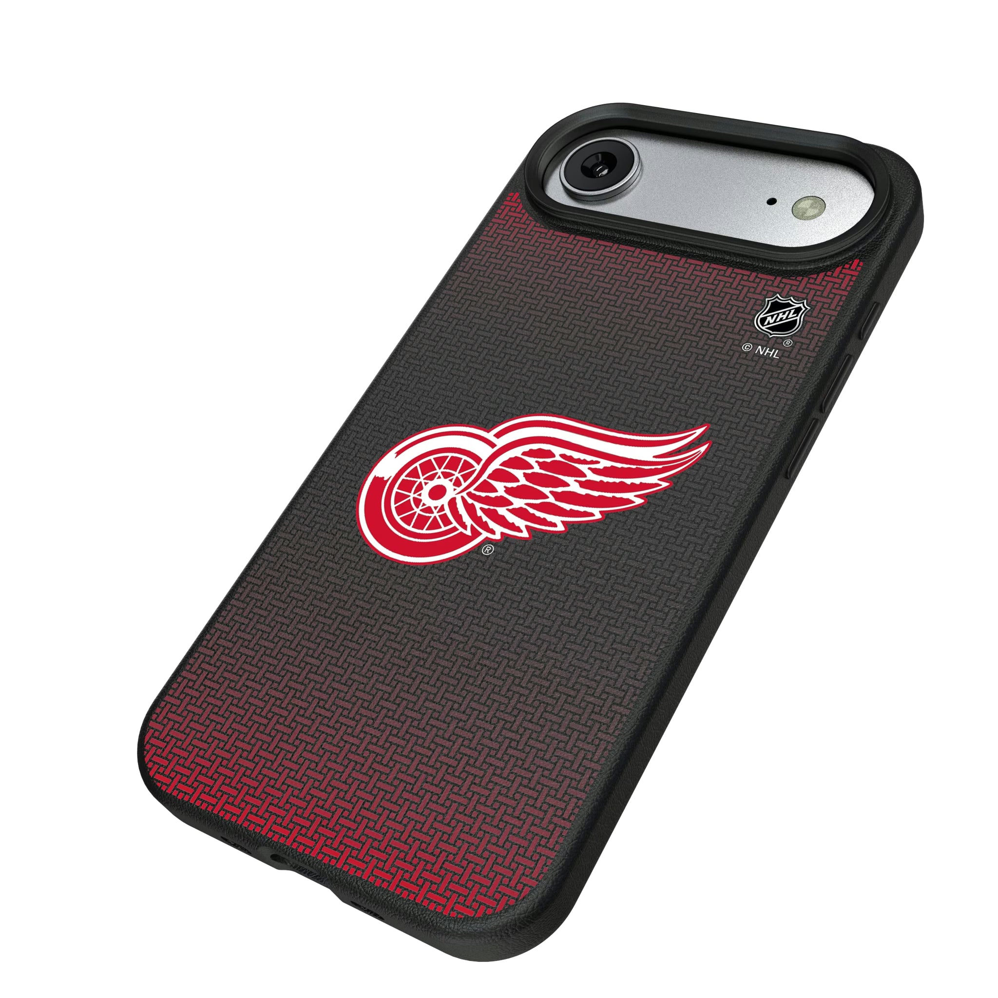 Detroit Red Wings Linen iPhone MagSafe Compatible Phone Case for Apple iPhone - Isometric View#Device_iPhone Air