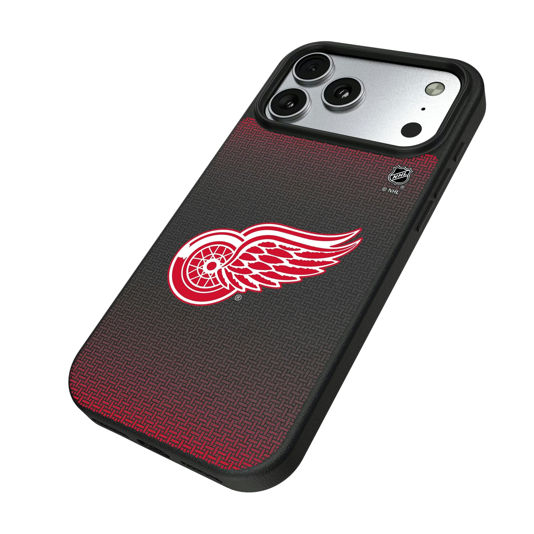 Detroit Red Wings Linen iPhone MagSafe Compatible Phone Case for Apple iPhone - Isometric View#Device_iPhone 17 Pro Max