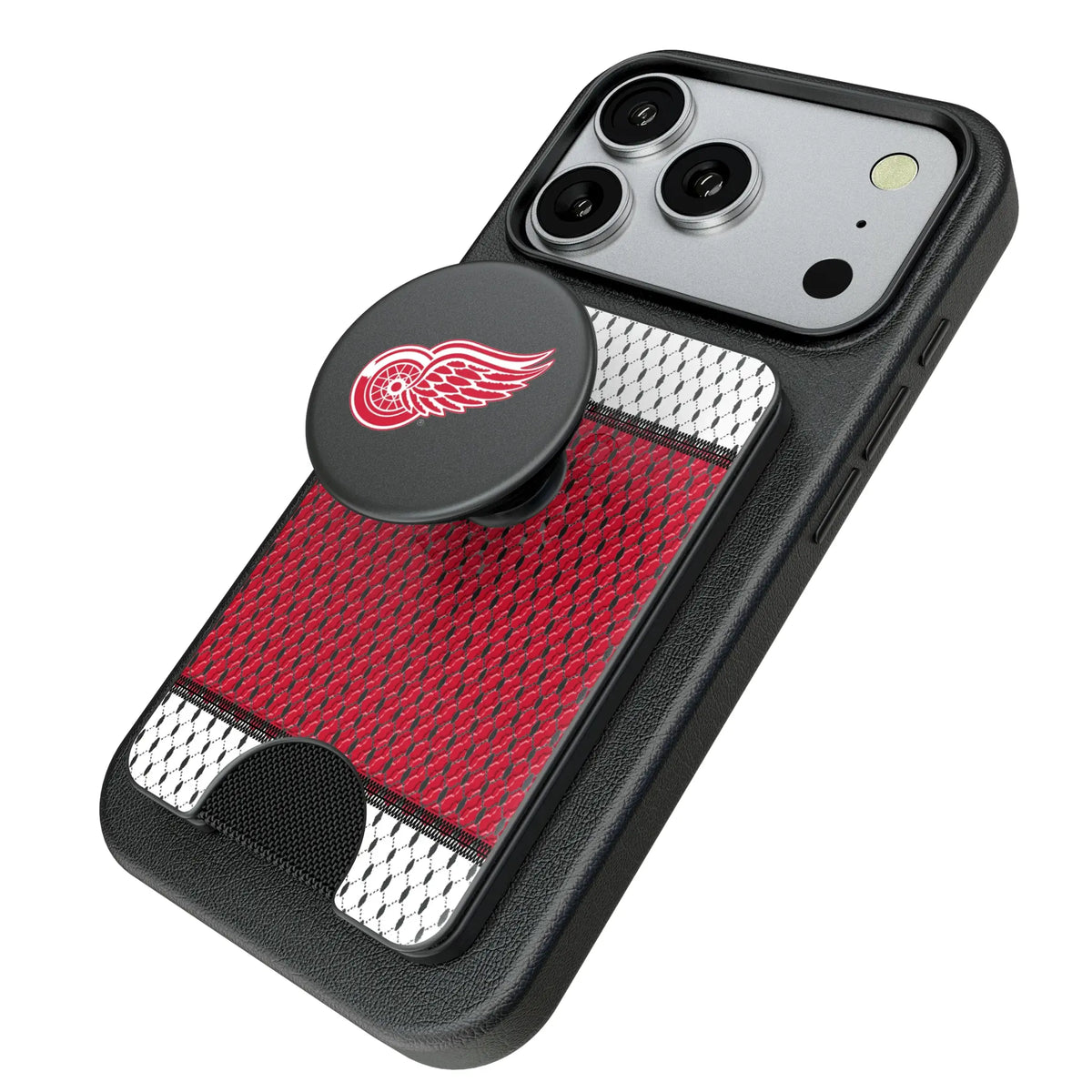 Detroit Red Wings Mesh Popsockets Wallet Magnetic - Isometric View