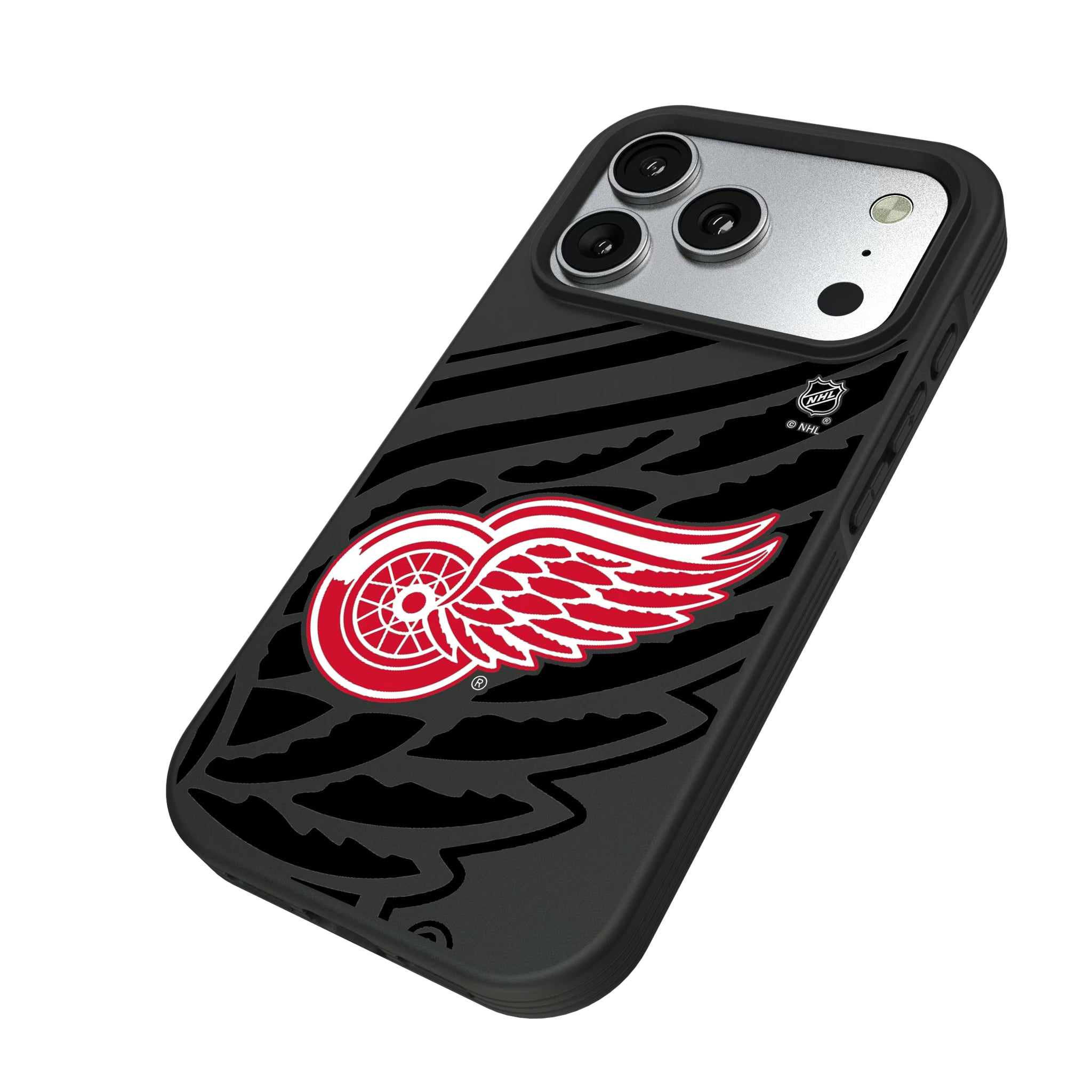 Detroit Red Wings Monocolor Tilt iPhone Bump Phone Case for Apple iPhone - Isometric View#Device_iPhone 17 Pro