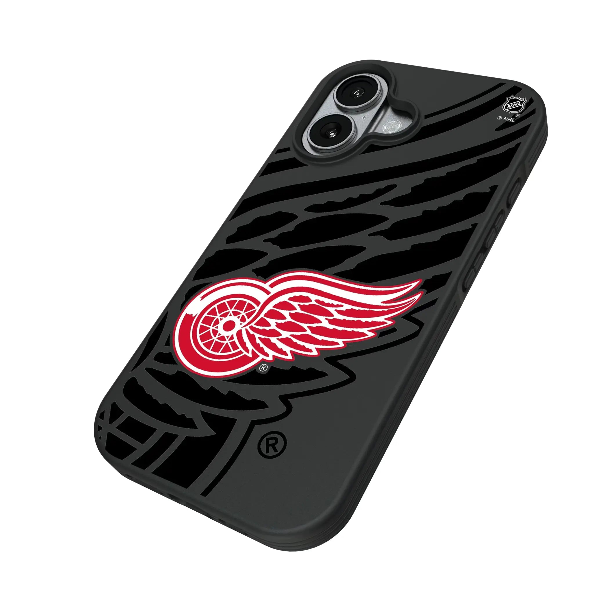 Detroit Red Wings Monocolor Tilt iPhone Bump Phone Case for Apple iPhone - Isometric View#Device_iPhone 17