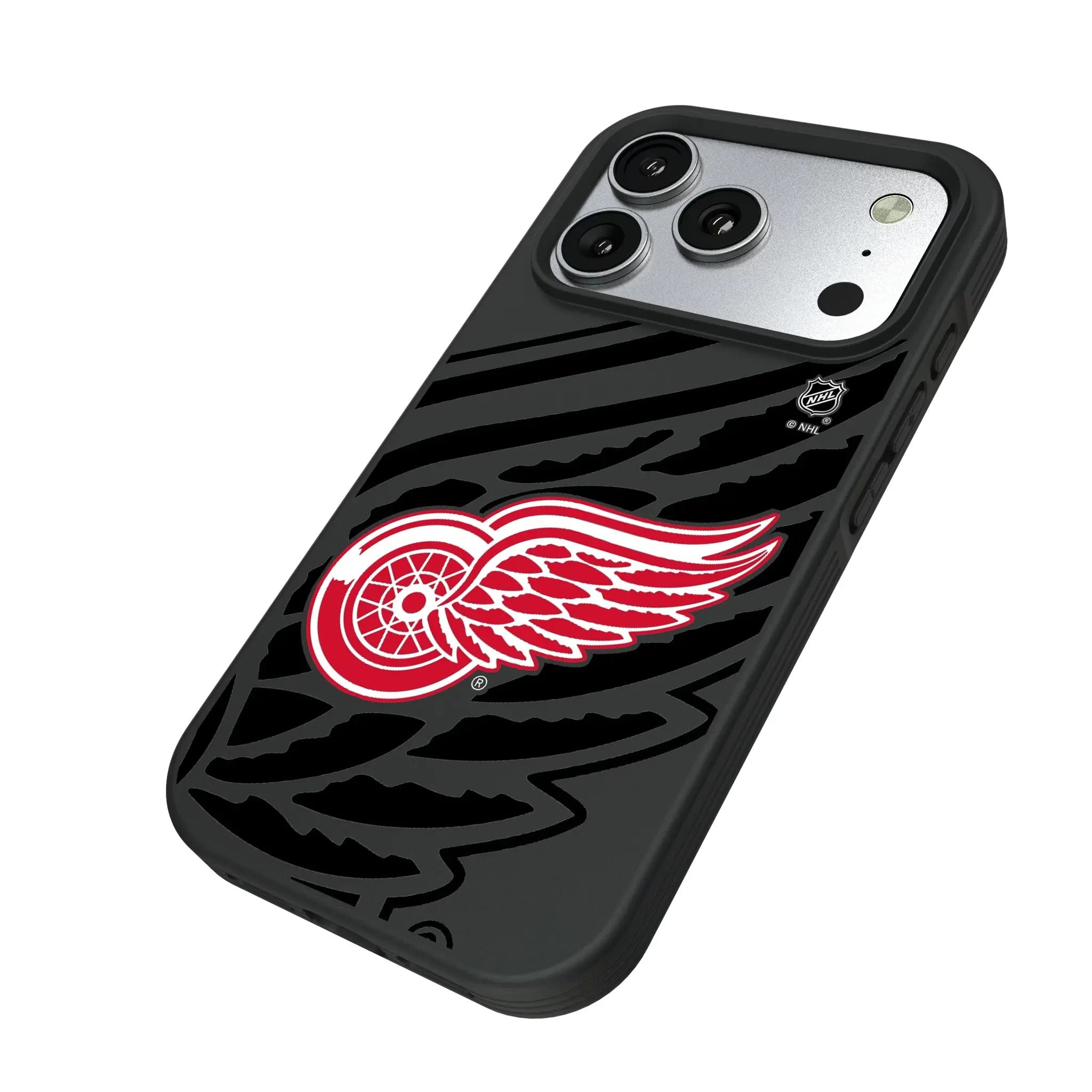 Detroit Red Wings Monocolor Tilt iPhone Bump Phone Case for Apple iPhone - Isometric View#Device_iPhone 17 Pro