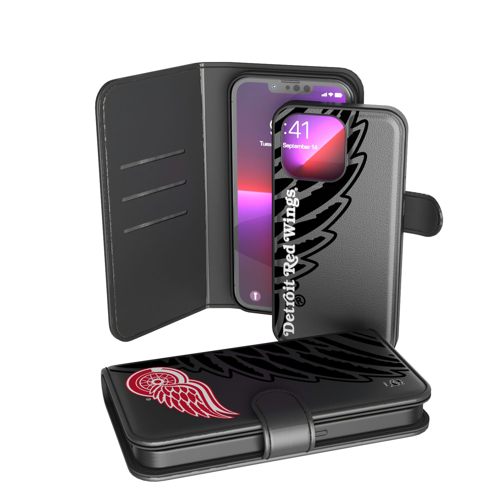Detroit Red Wings Monocolor Tilt iPhone Wallet Phone Case for Apple iPhone