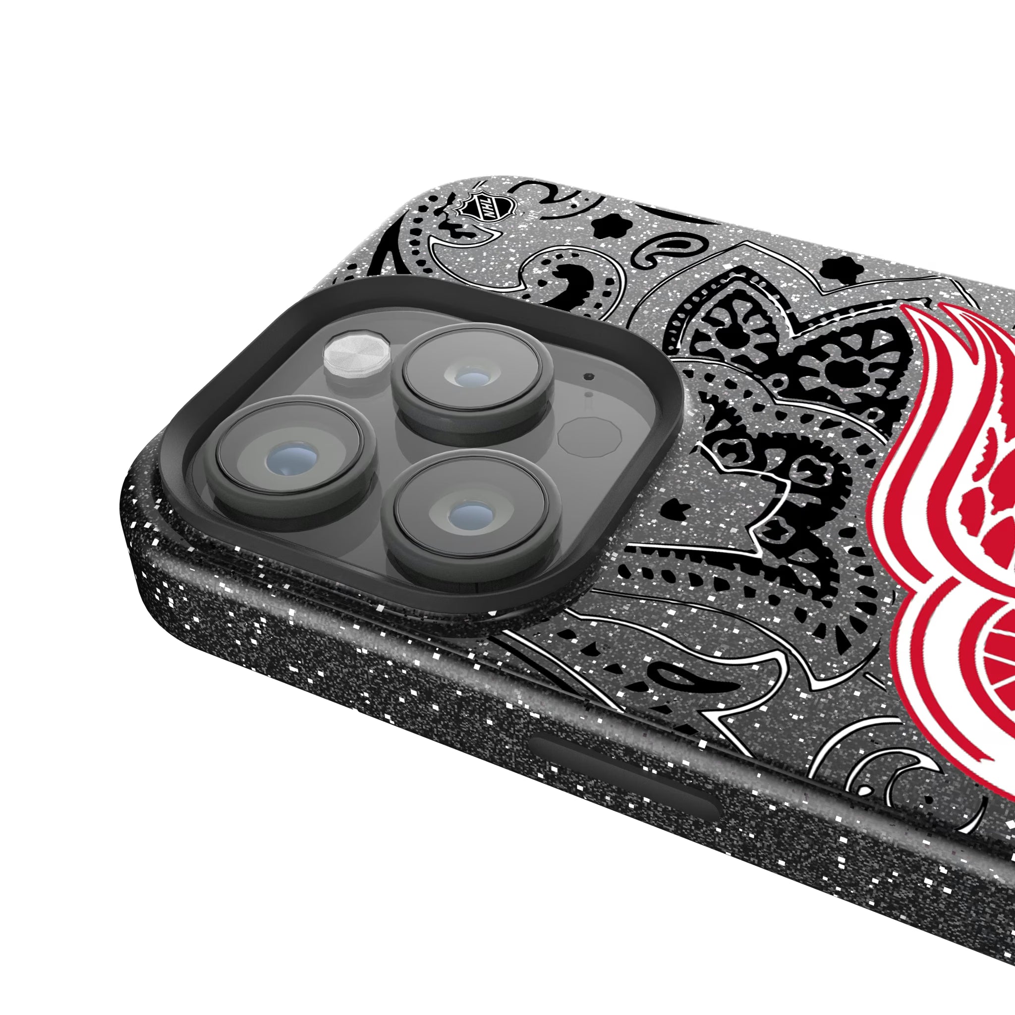 Detroit Red Wings Paisley iPhone Bling Phone Case for Apple iPhone - Detail