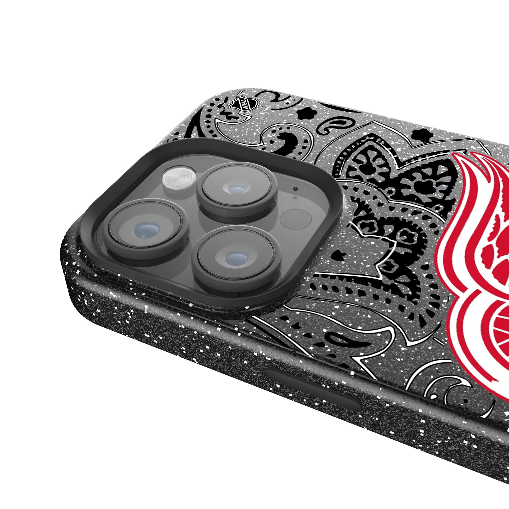 Detroit Red Wings Paisley iPhone Bling Phone Case for Apple iPhone - Detail