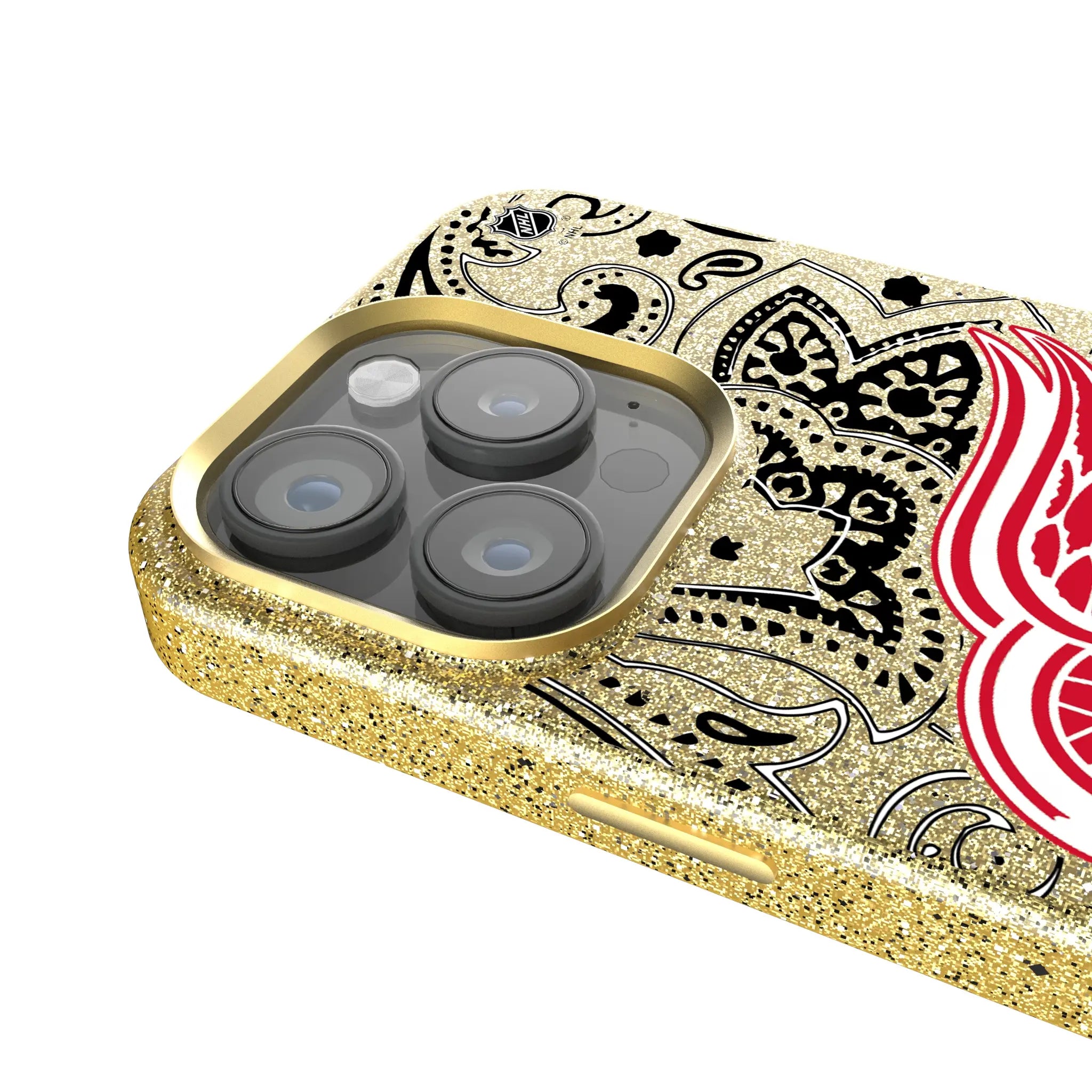 Detroit Red Wings Paisley iPhone Bling Phone Case for Apple iPhone - Detail