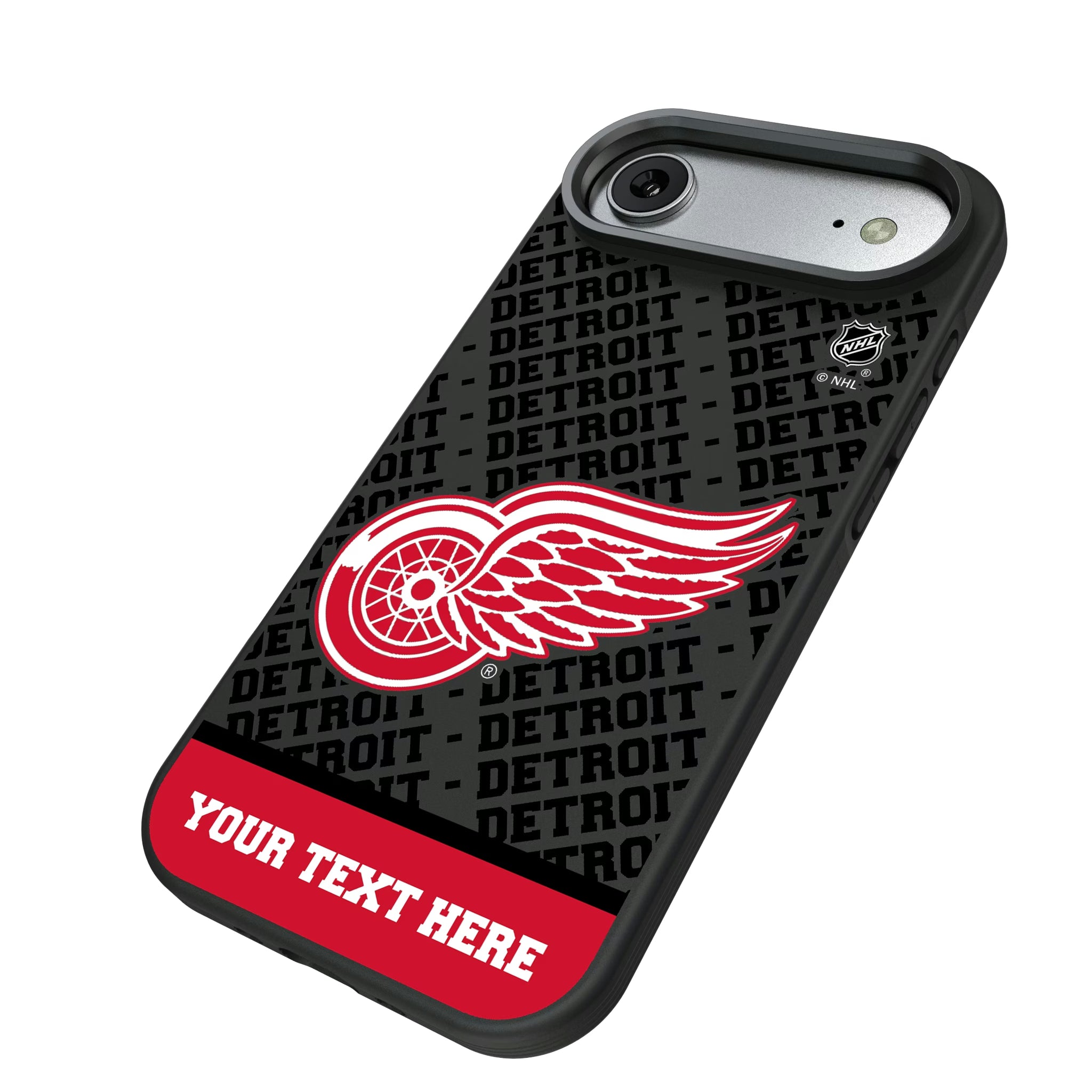 Detroit Red Wings Personalized EndZone Plus iPhone Bump Phone Case for Apple iPhone - Isometric View#Device_iPhone Air