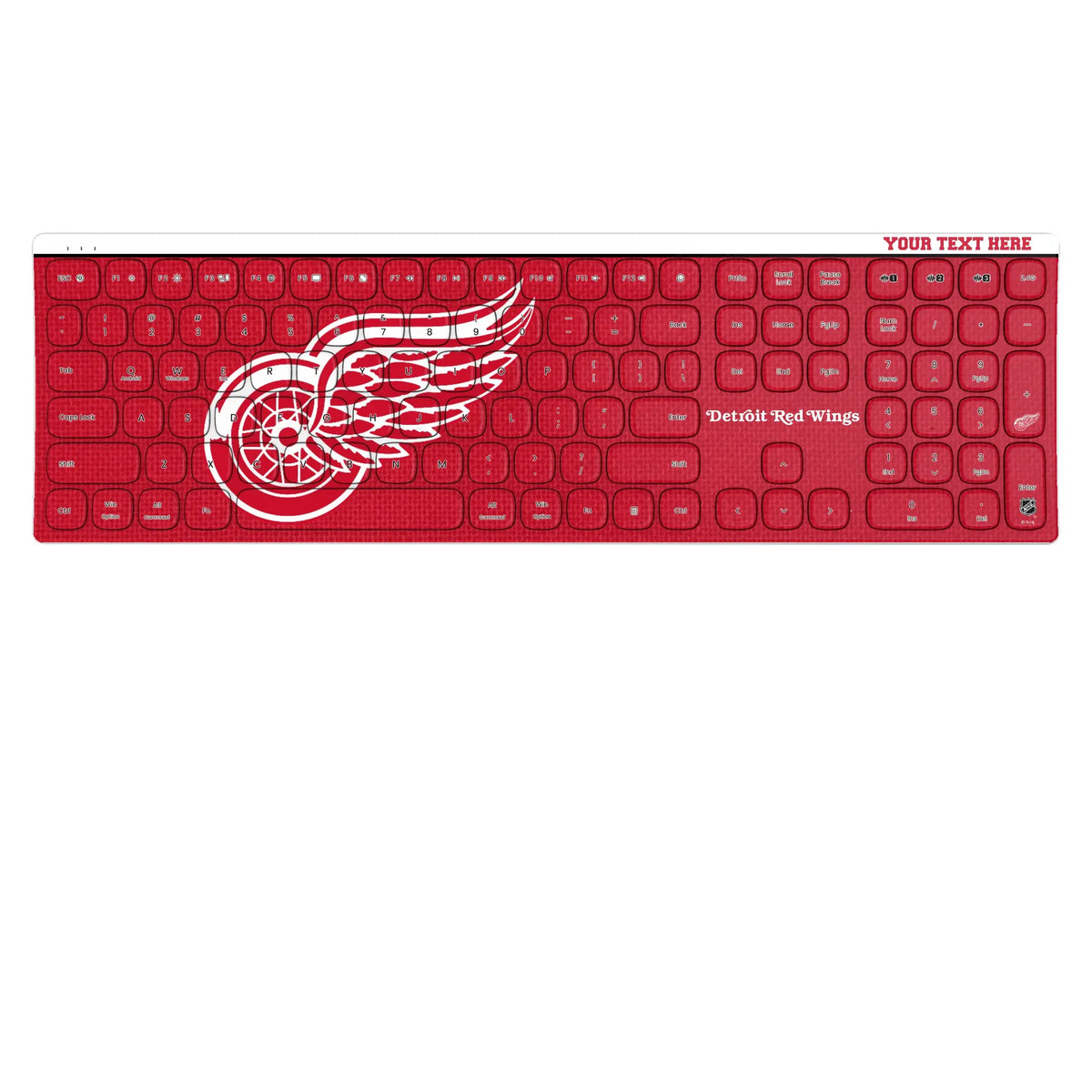 Detroit Red Wings Personalized Endzone Solid KKB605 Curved Wireless Keyboard