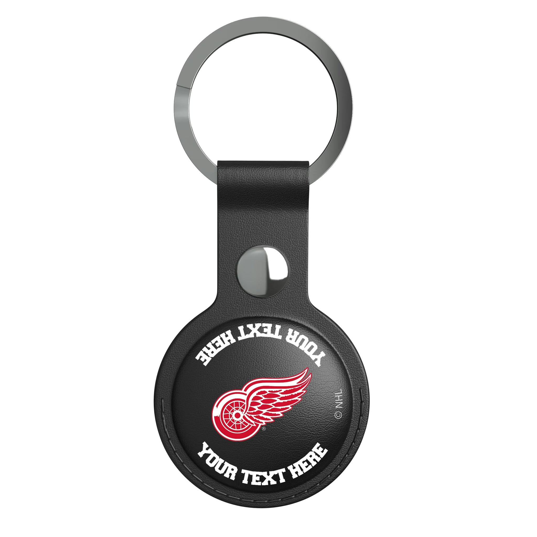 Detroit Red Wings Personalized Insignia AirTag Black Airtag Holder