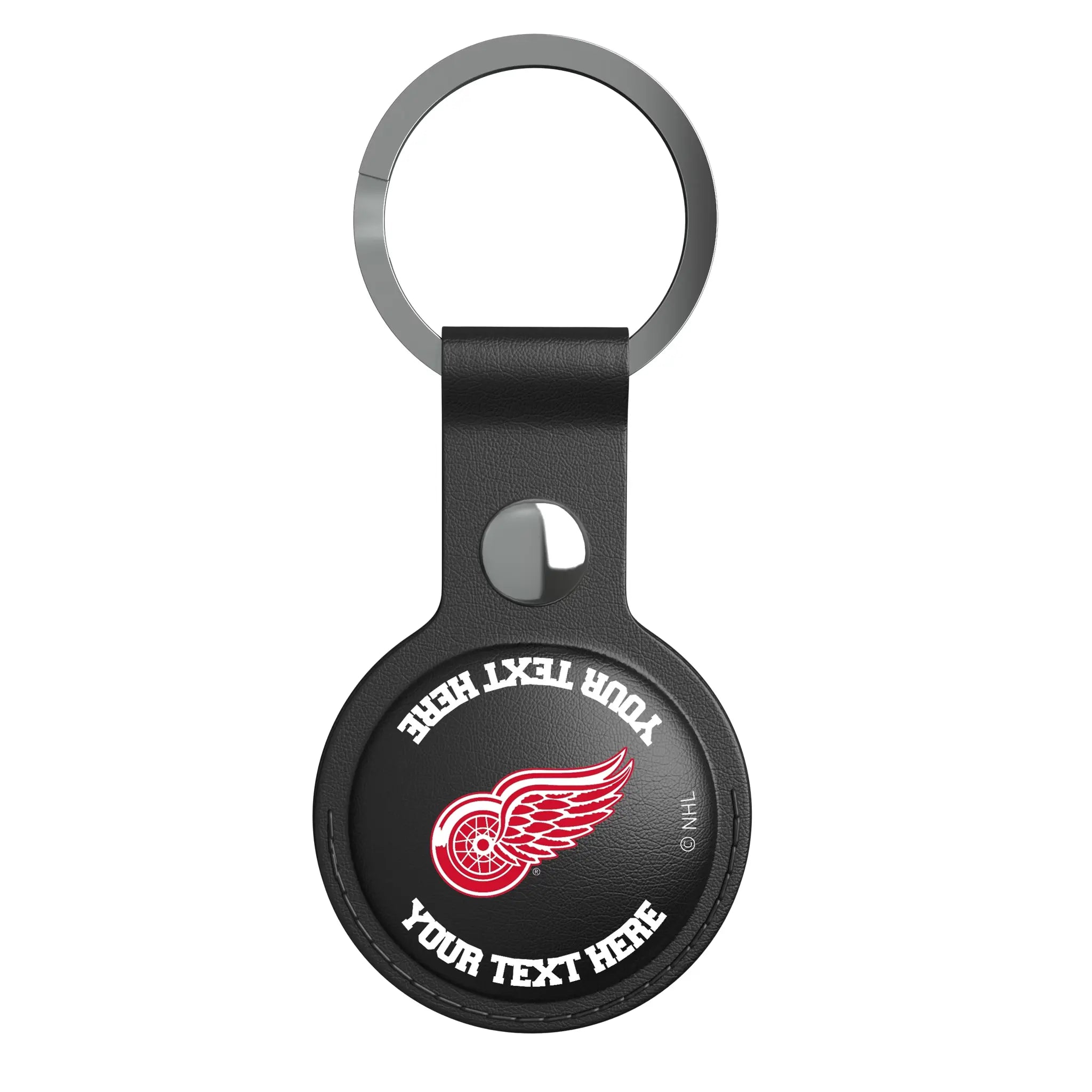 Detroit Red Wings Personalized Insignia AirTag Black Airtag Holder