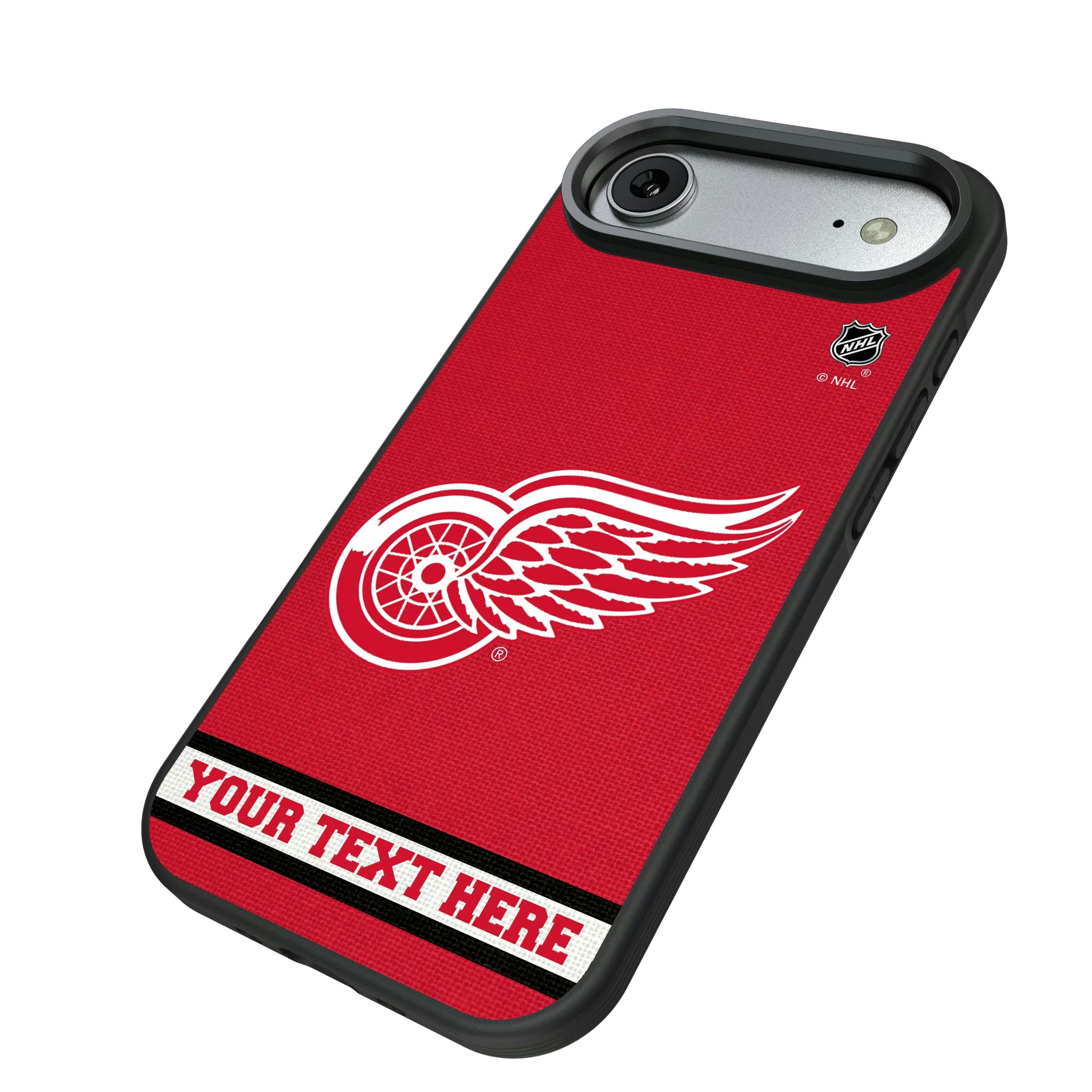 Detroit Red Wings Personalized Stripe iPhone Bump Phone Case for Apple iPhone - Isometric View#Device_iPhone Air