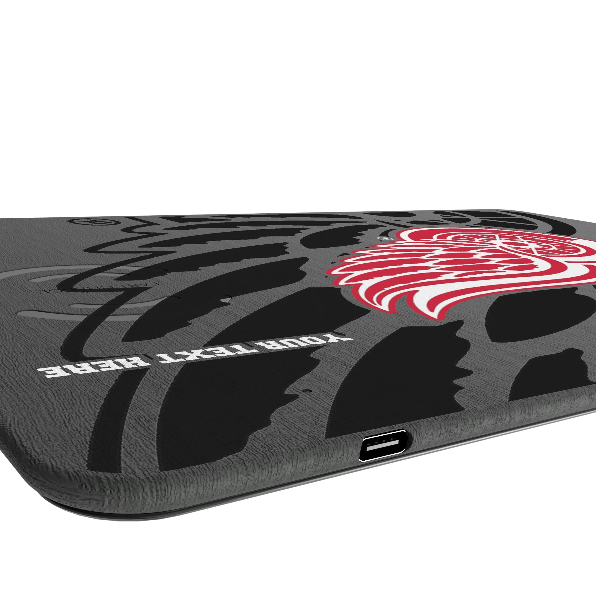 Detroit Red Wings Personalized Tilt 15-Watt Wireless Charger and Mouse Pad