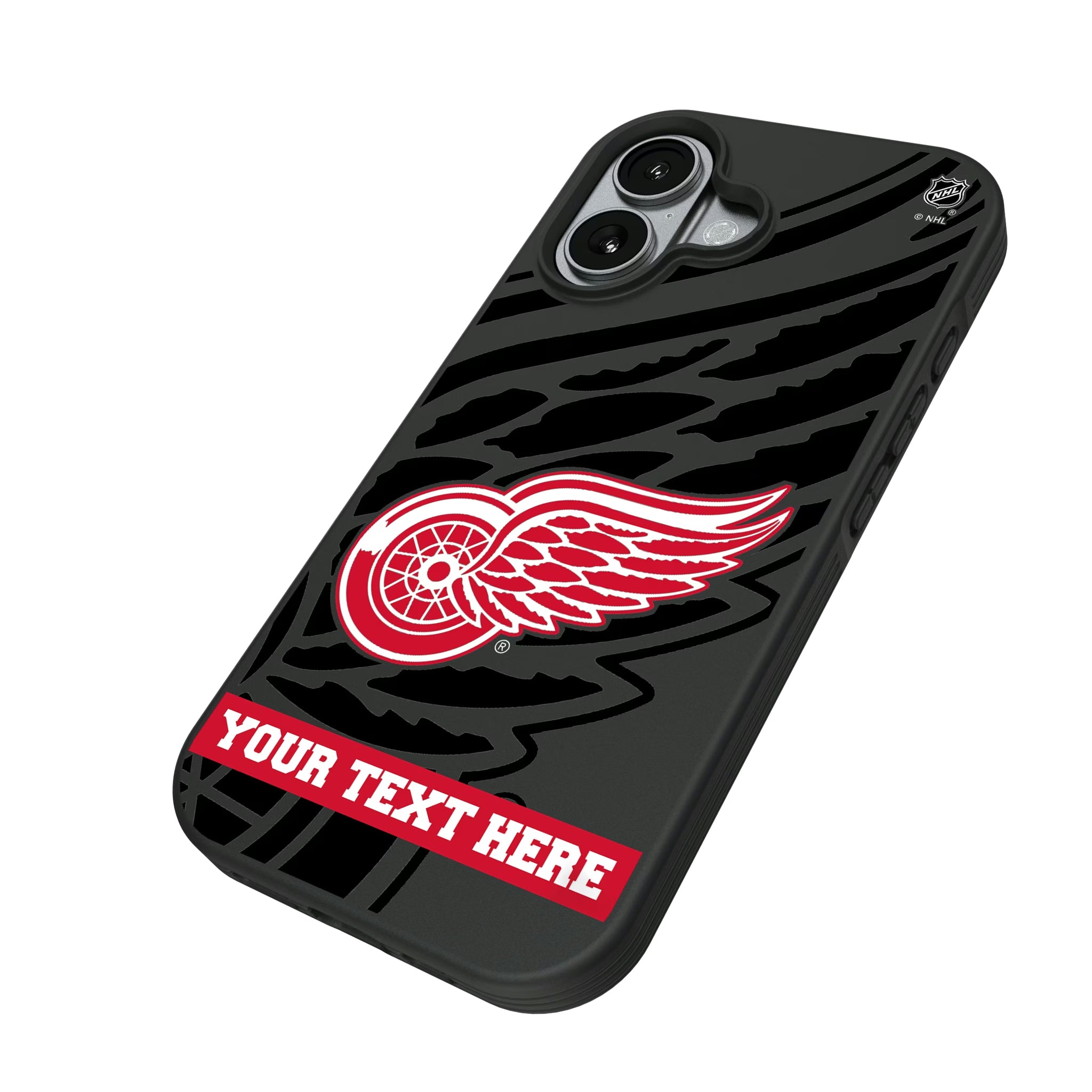 Detroit Red Wings Personalized Tilt iPhone Bump Phone Case for Apple iPhone - Isometric View#Device_iPhone 17