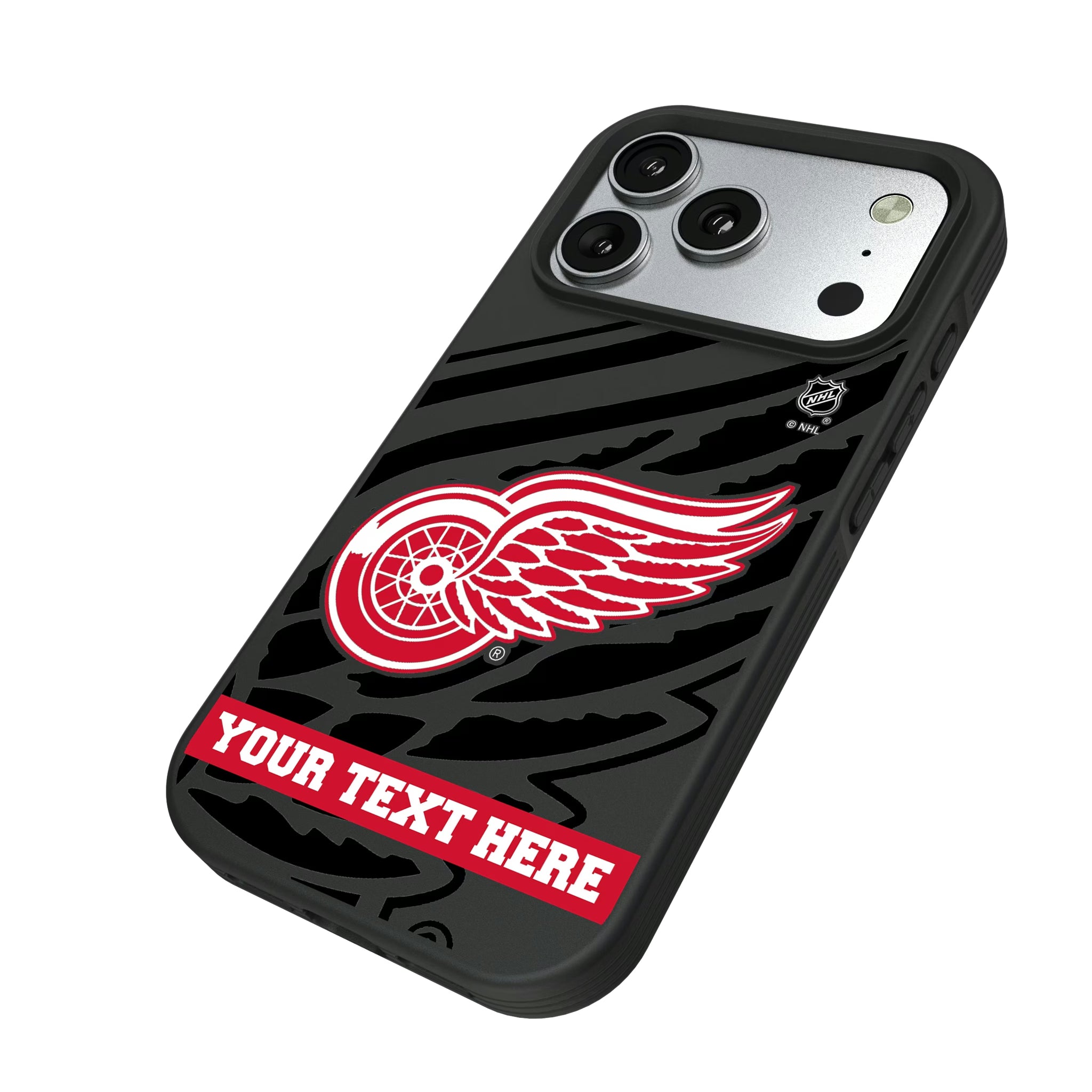Detroit Red Wings Personalized Tilt iPhone Bump Phone Case for Apple iPhone - Isometric View#Device_iPhone 17 Pro
