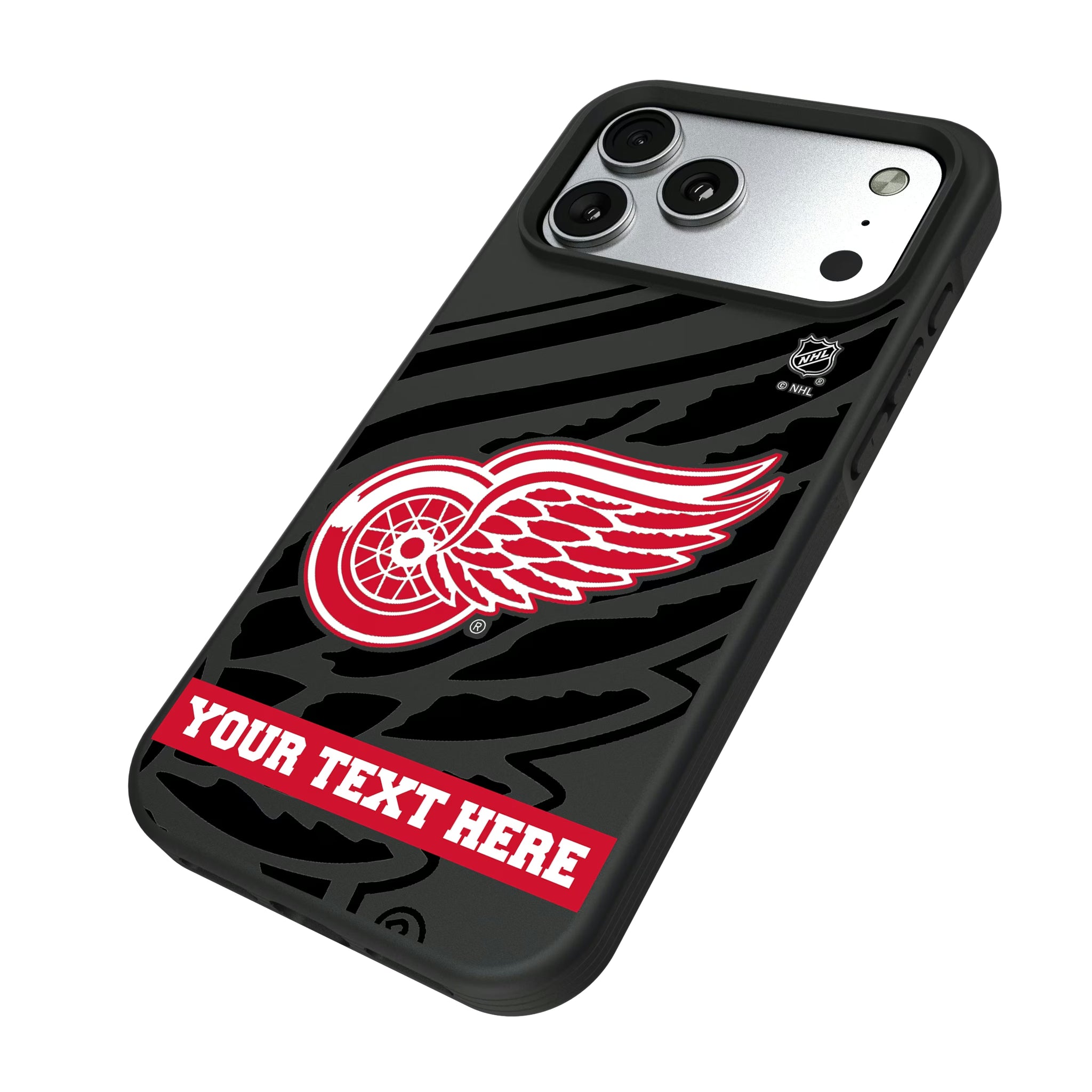 Detroit Red Wings Personalized Tilt iPhone Bump Phone Case for Apple iPhone - Isometric View#Device_iPhone 17 Pro Max