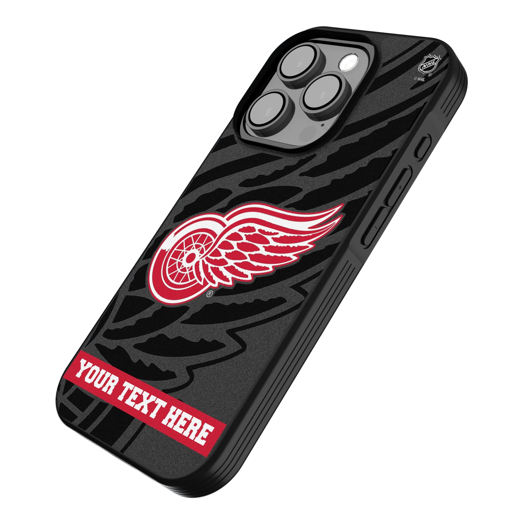 Detroit Red Wings Personalized Tilt iPhone Bump Phone Case for Apple iPhone - Isometric View