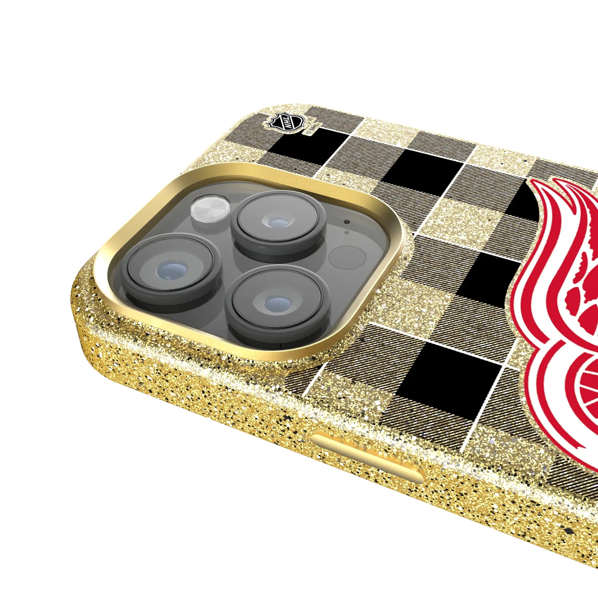 Detroit Red Wings Plaid iPhone Bling Phone Case for Apple iPhone - Detail