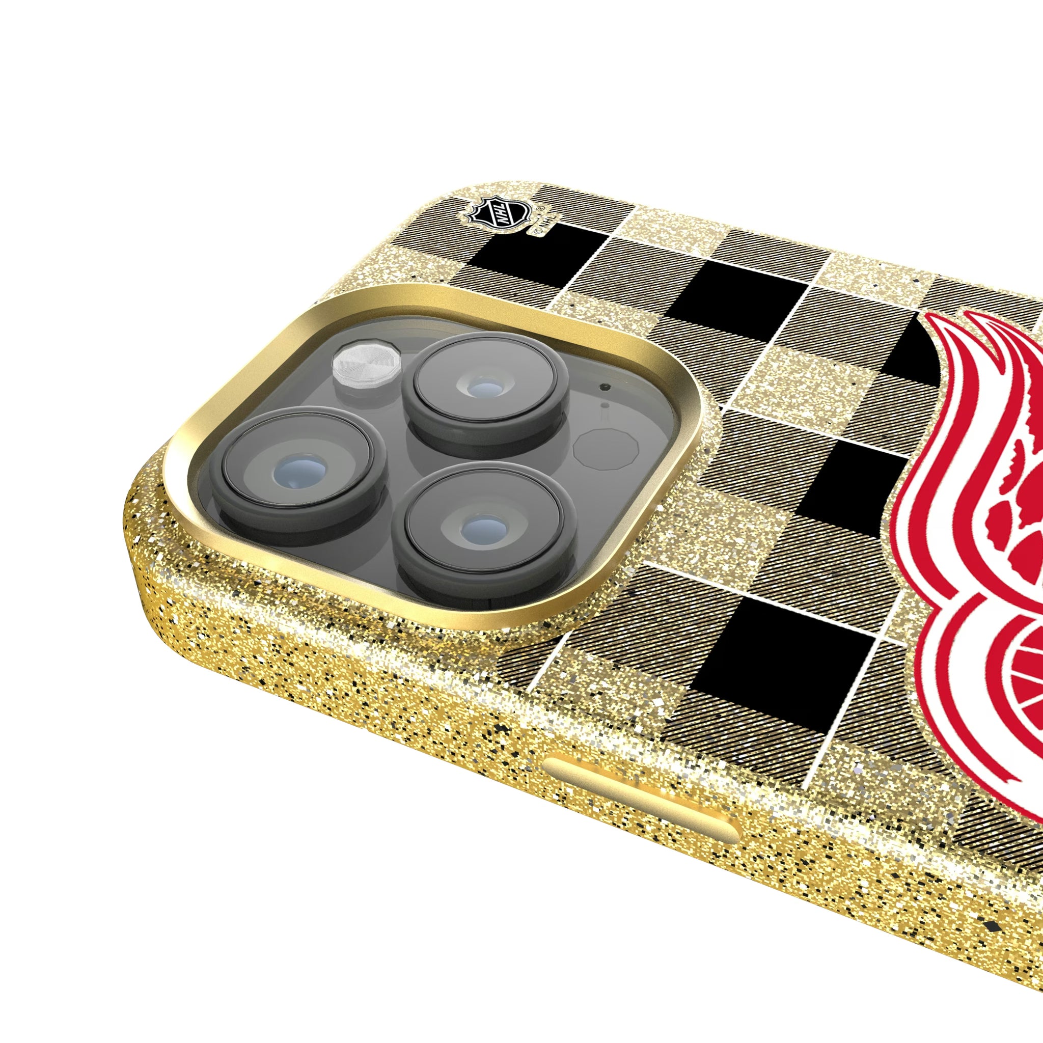 Detroit Red Wings Plaid iPhone Bling Phone Case for Apple iPhone - Detail