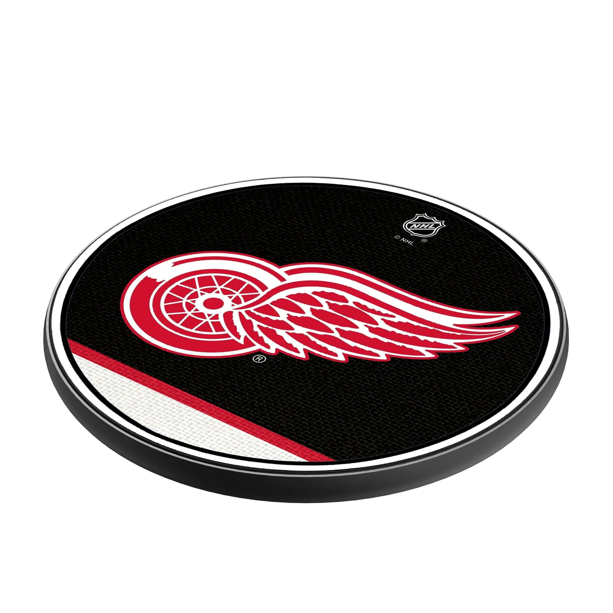 Detroit Red Wings Stripe 15-Watt Wireless Charger - Isometric View