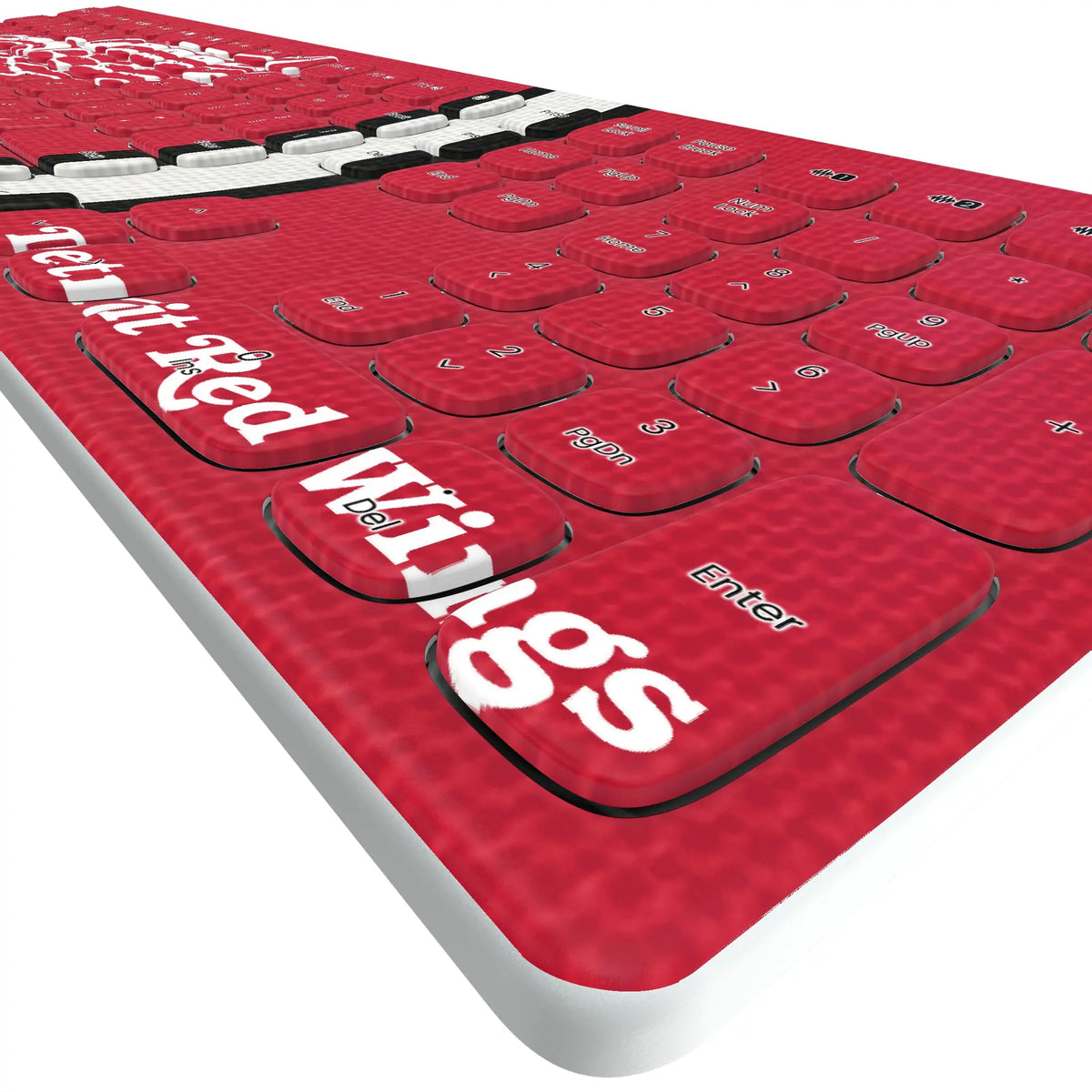 Detroit Red Wings Stripe KKB605 Curved Wireless Keyboard - Detail