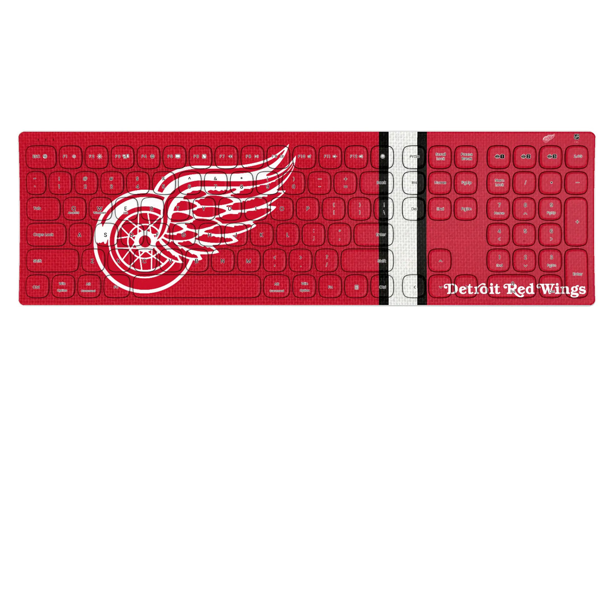 Detroit Red Wings Stripe KKB605 Curved Wireless Keyboard