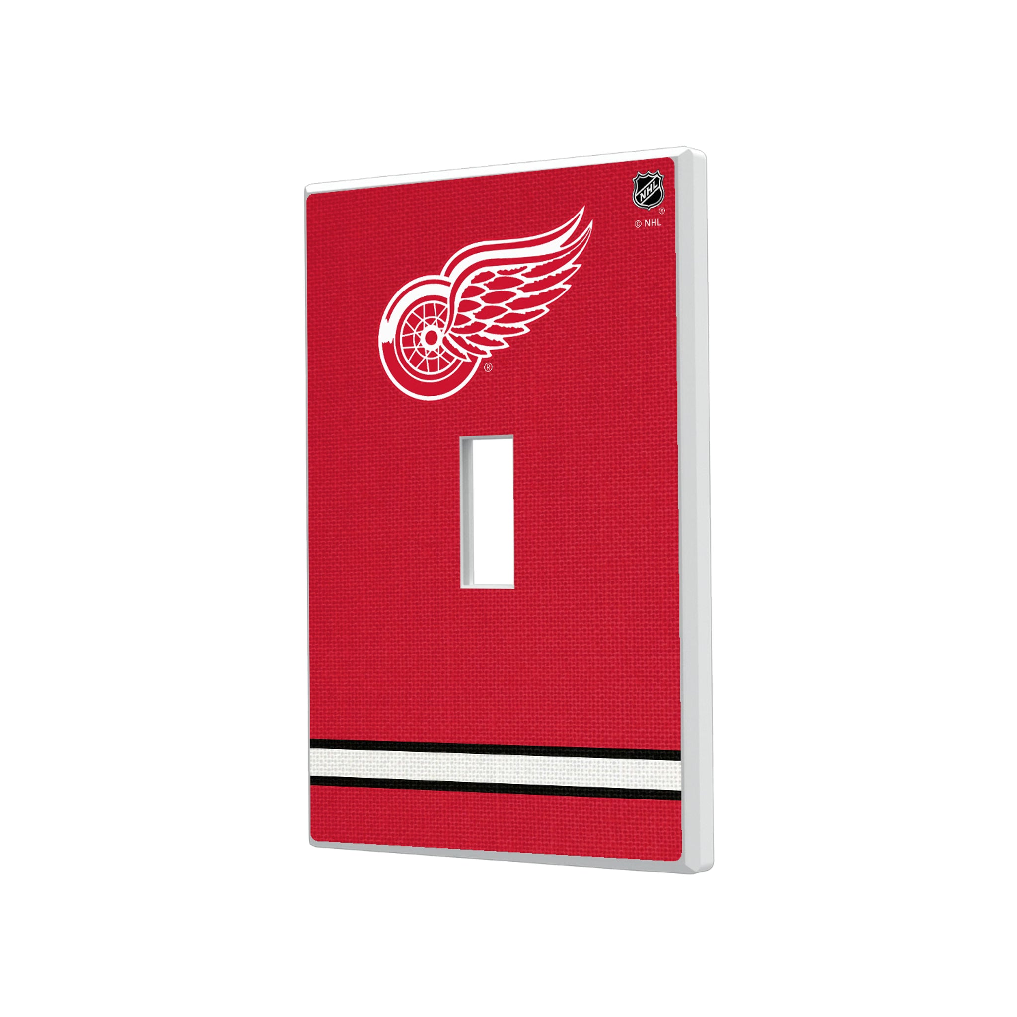 Detroit Red Wings Stripe Hidden-Screw Light Switch Plate#Style_Single Toggle