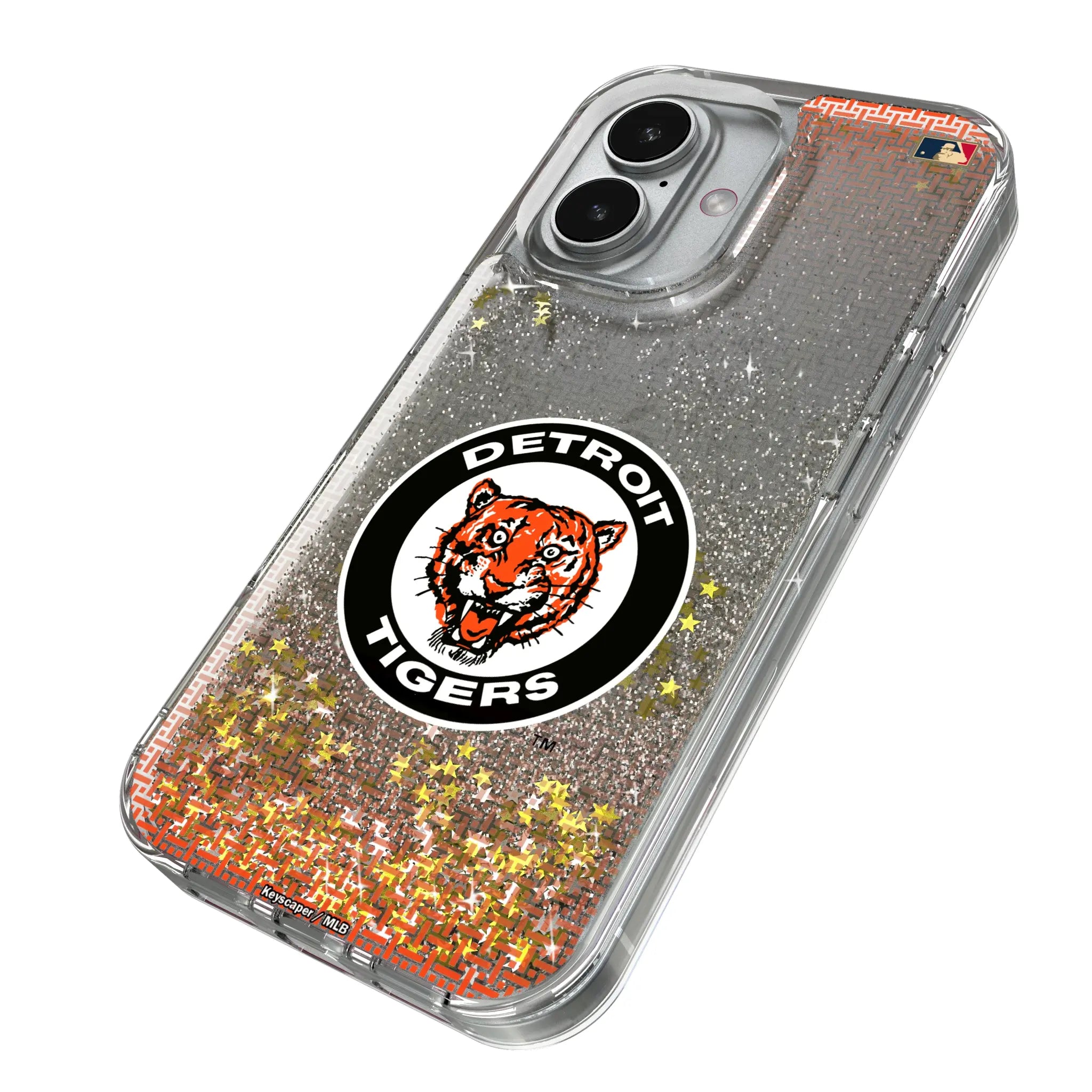 Detroit Tigers 1961-1963 - Cooperstown Collection Linen iPhone Glitter Phone Case for Apple iPhone - Isometric View