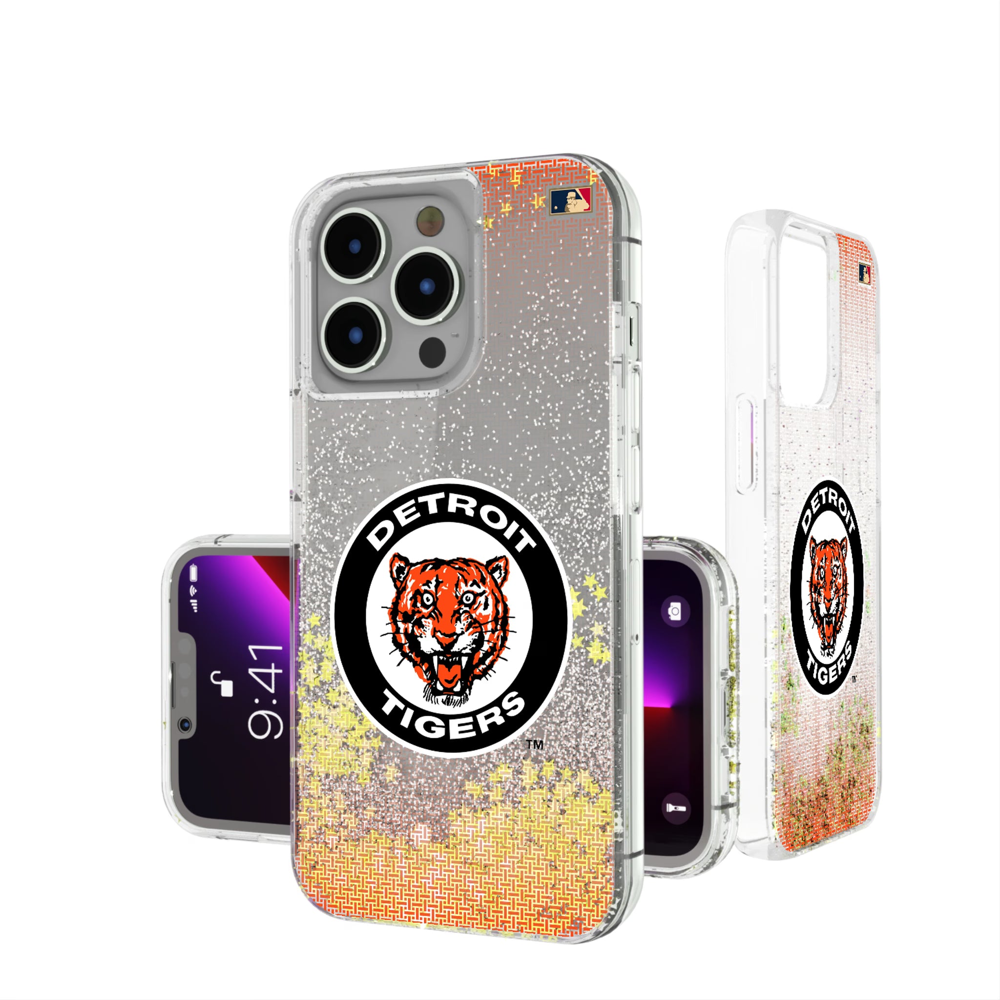 Detroit Tigers 1961-1963 - Cooperstown Collection Linen iPhone Glitter Phone Case for Apple iPhone