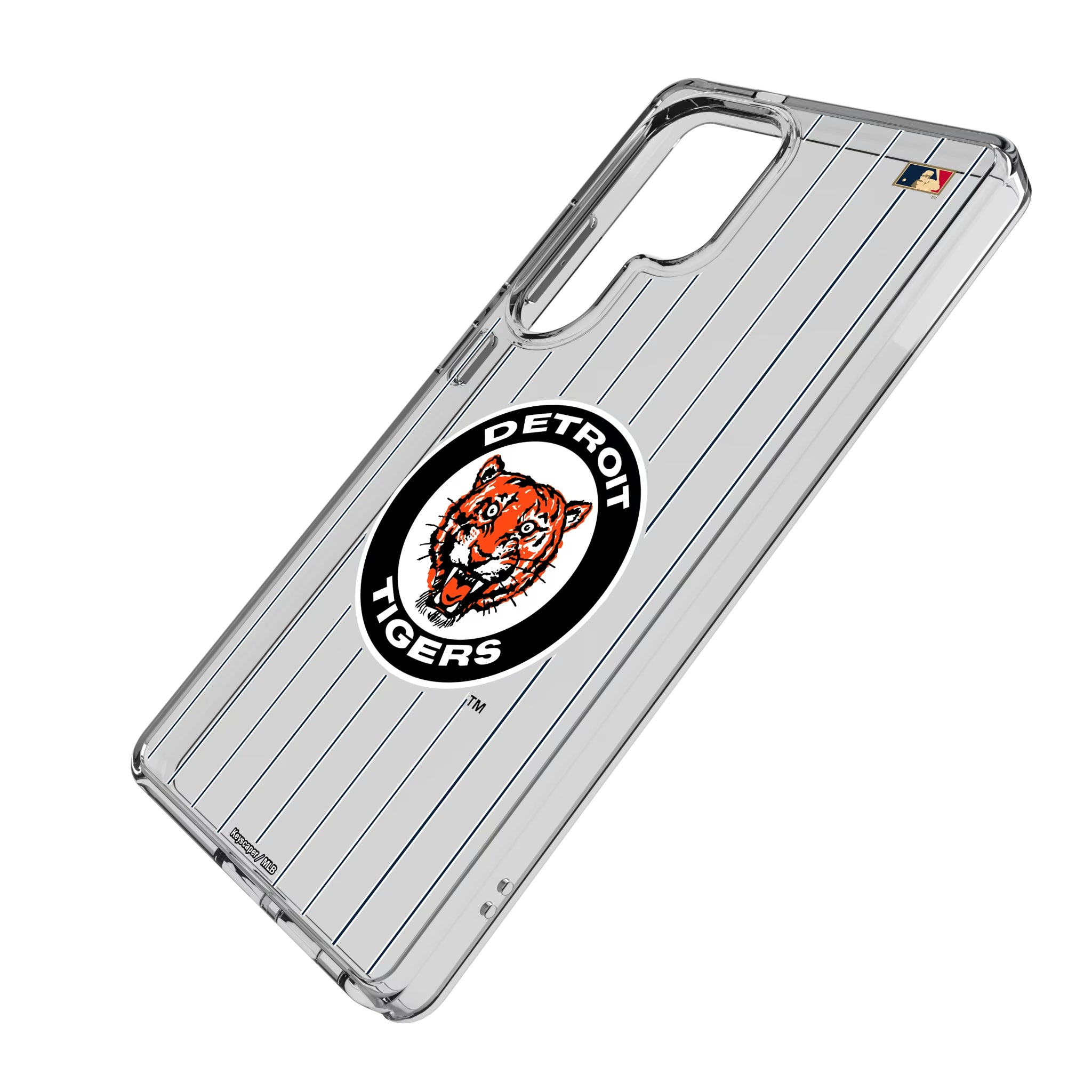 Detroit Tigers 1961-1963 - Cooperstown Collection Pinstripe Galaxy Clear Phone Case for Samsung Galaxy - Isometric View