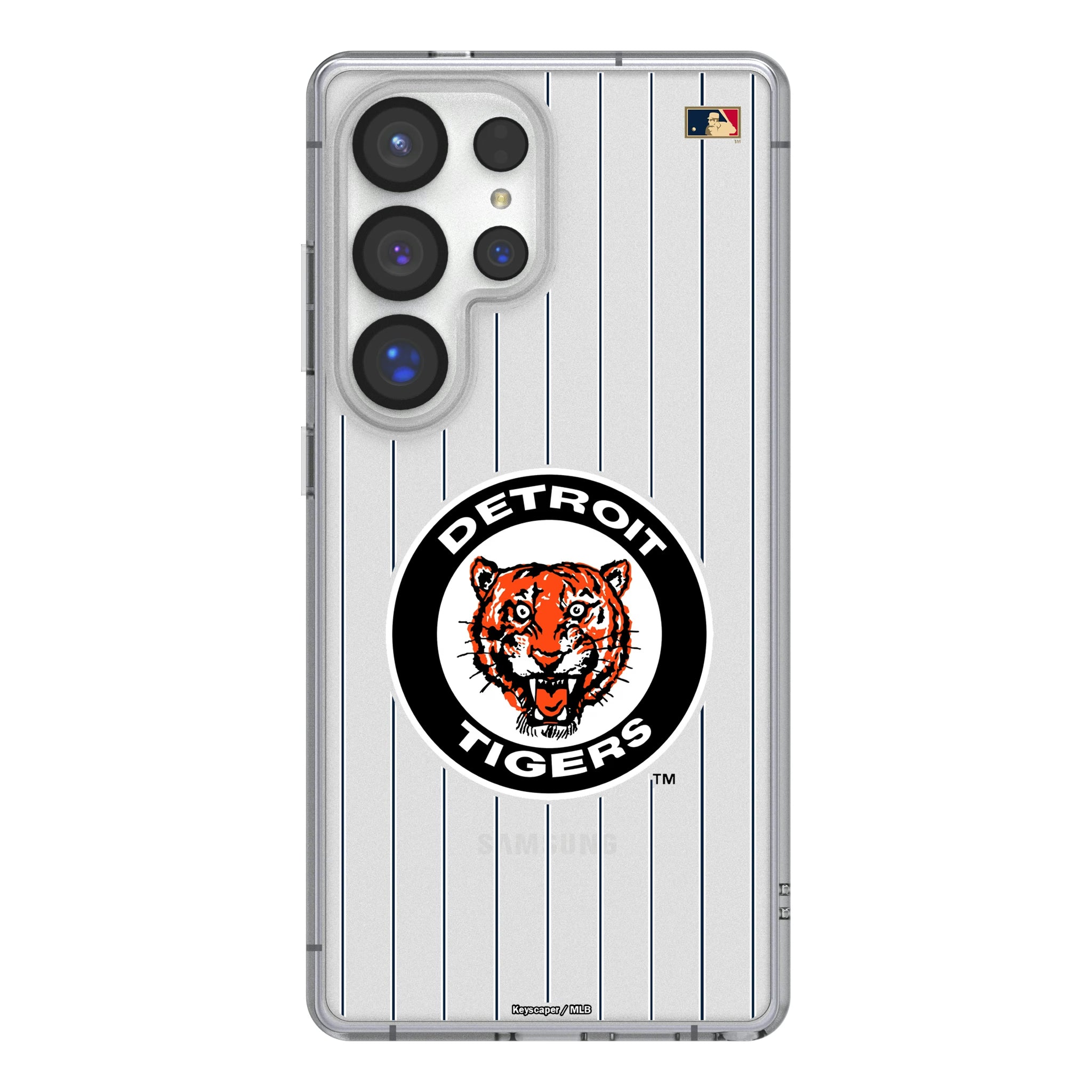 Detroit Tigers 1961-1963 - Cooperstown Collection Pinstripe Galaxy Clear Phone Case for Samsung Galaxy