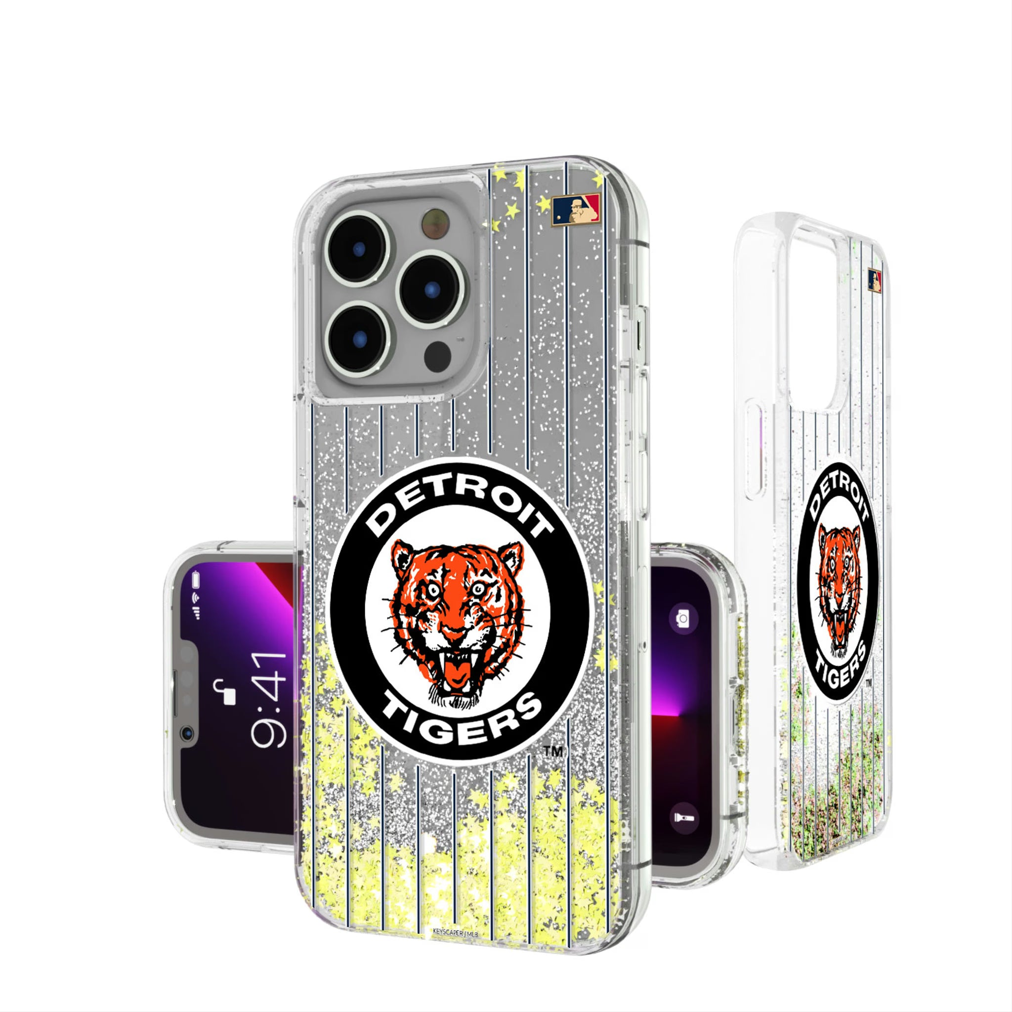 Detroit Tigers 1961-1963 - Cooperstown Collection Pinstripe iPhone Glitter Phone Case for Apple iPhone