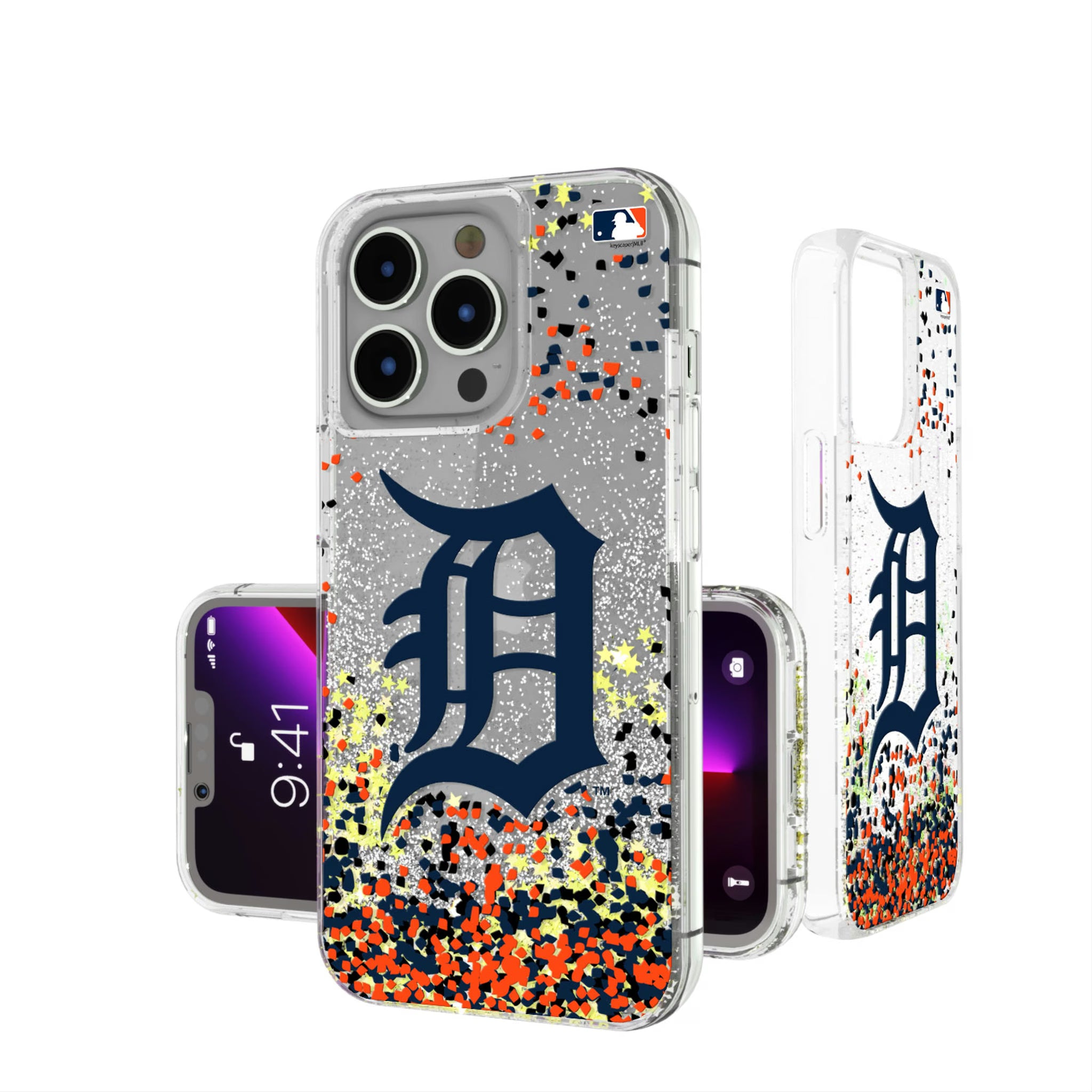 Detroit Tigers Confetti iPhone Glitter Phone Case for Apple iPhone
