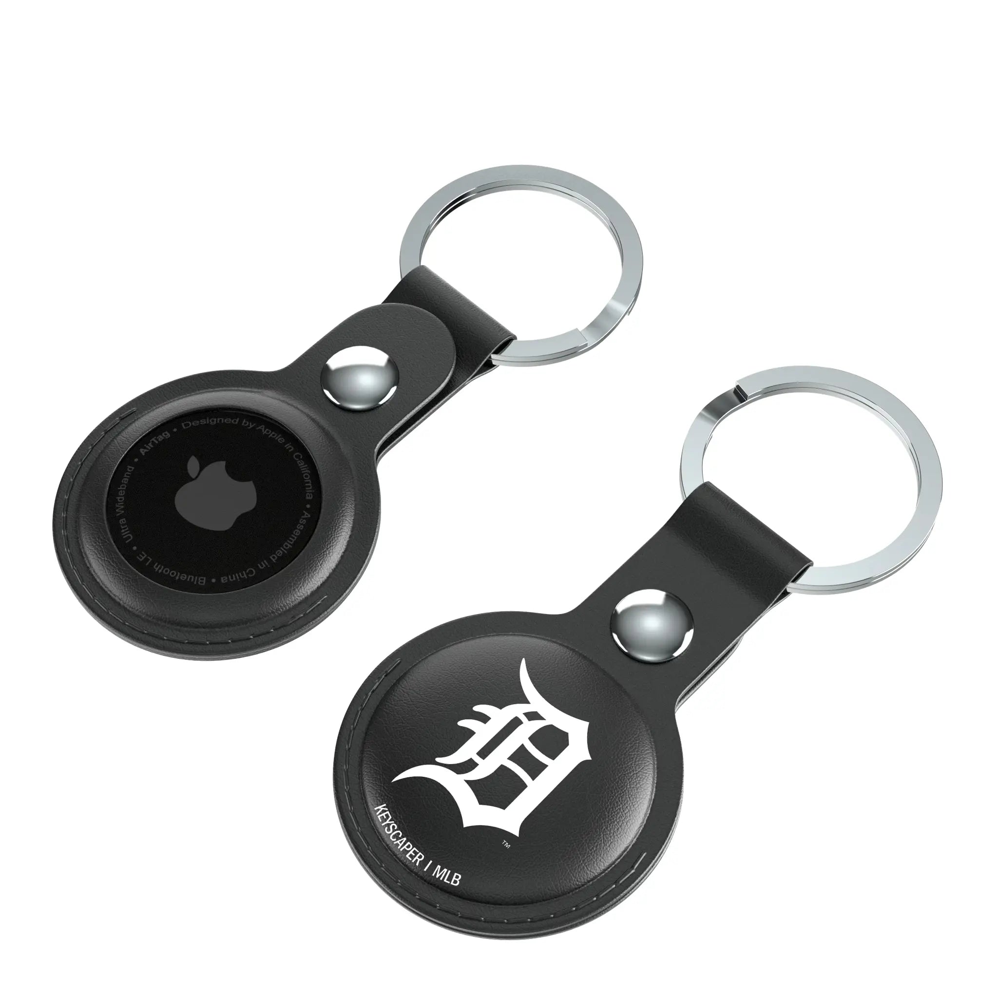 Detroit Tigers Insignia AirTag Black Airtag Holder 2-Pack - Isometric View