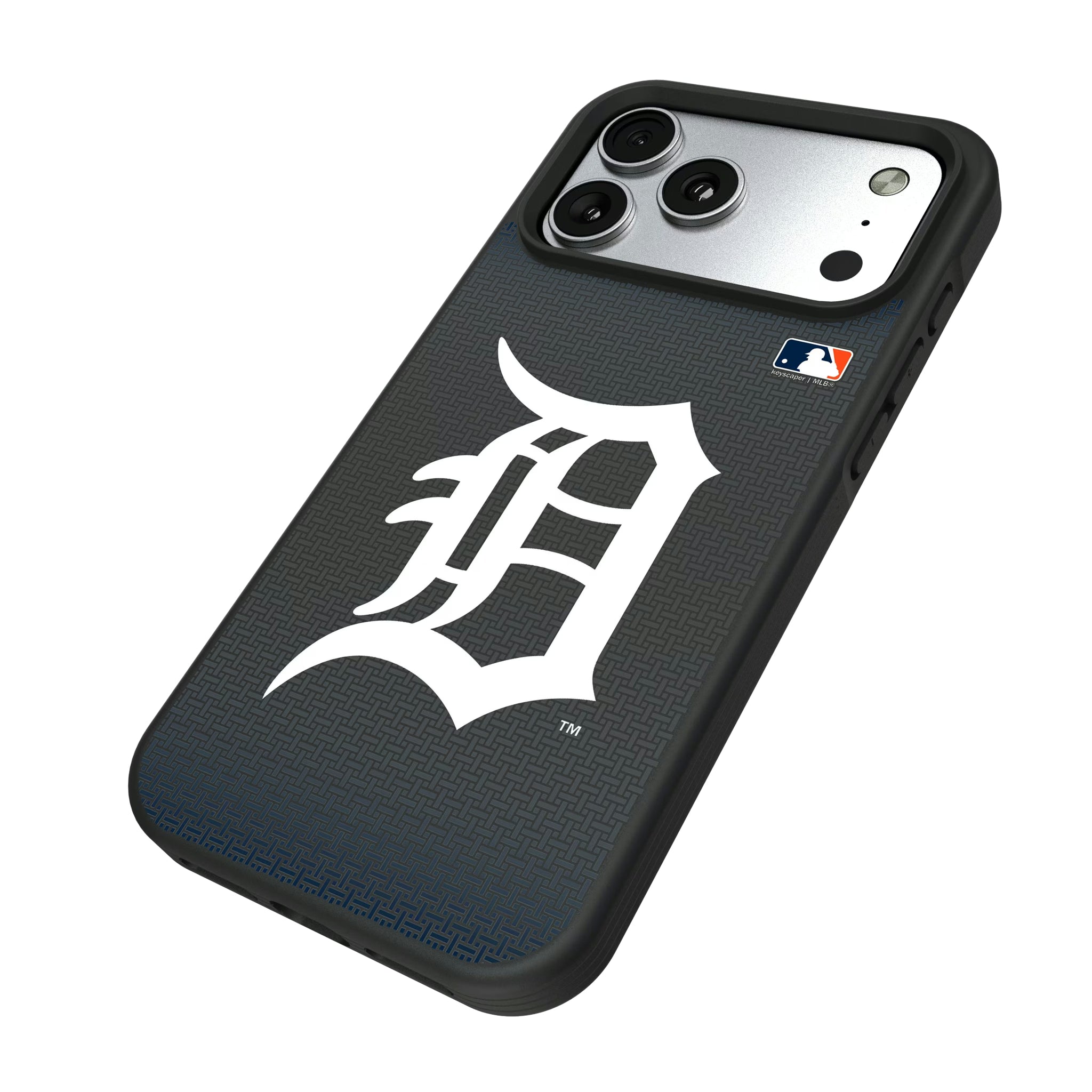 Detroit Tigers Linen iPhone Bump Phone Case for Apple iPhone - Isometric View#Device_iPhone 17 Pro Max