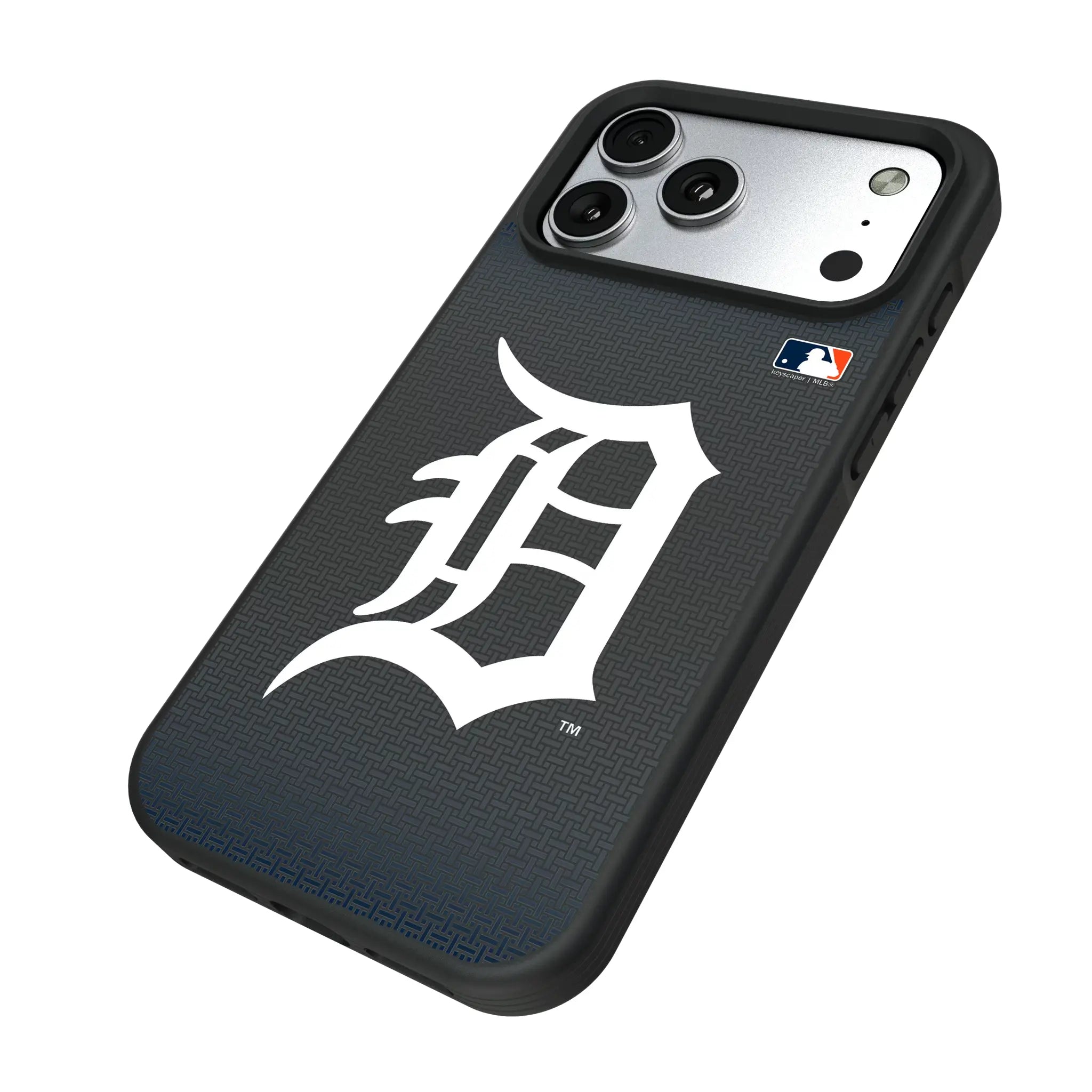 Detroit Tigers Linen iPhone Bump Phone Case for Apple iPhone - Isometric View#Device_iPhone 17 Pro Max