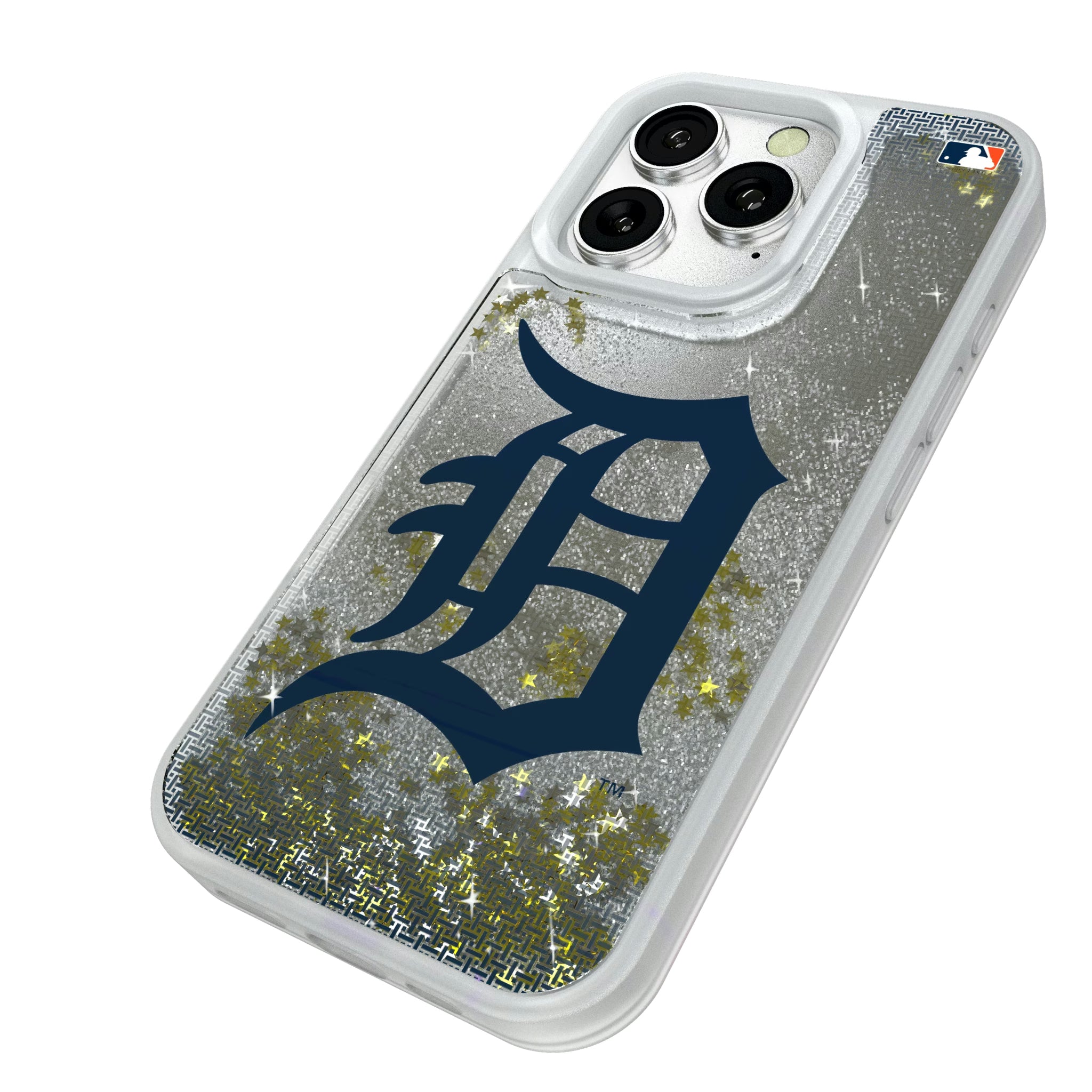 Detroit Tigers Linen iPhone Glitter Phone Case for Apple iPhone - Isometric View#Device_iPhone 16 Pro