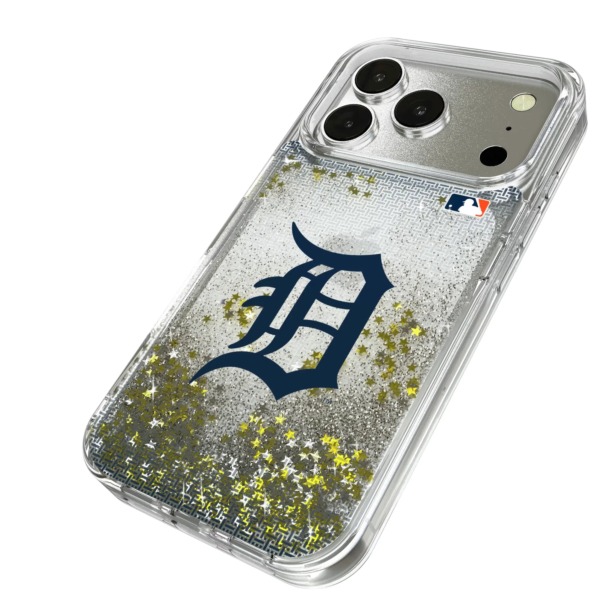 Detroit Tigers Linen iPhone Glitter Phone Case for Apple iPhone - Isometric View