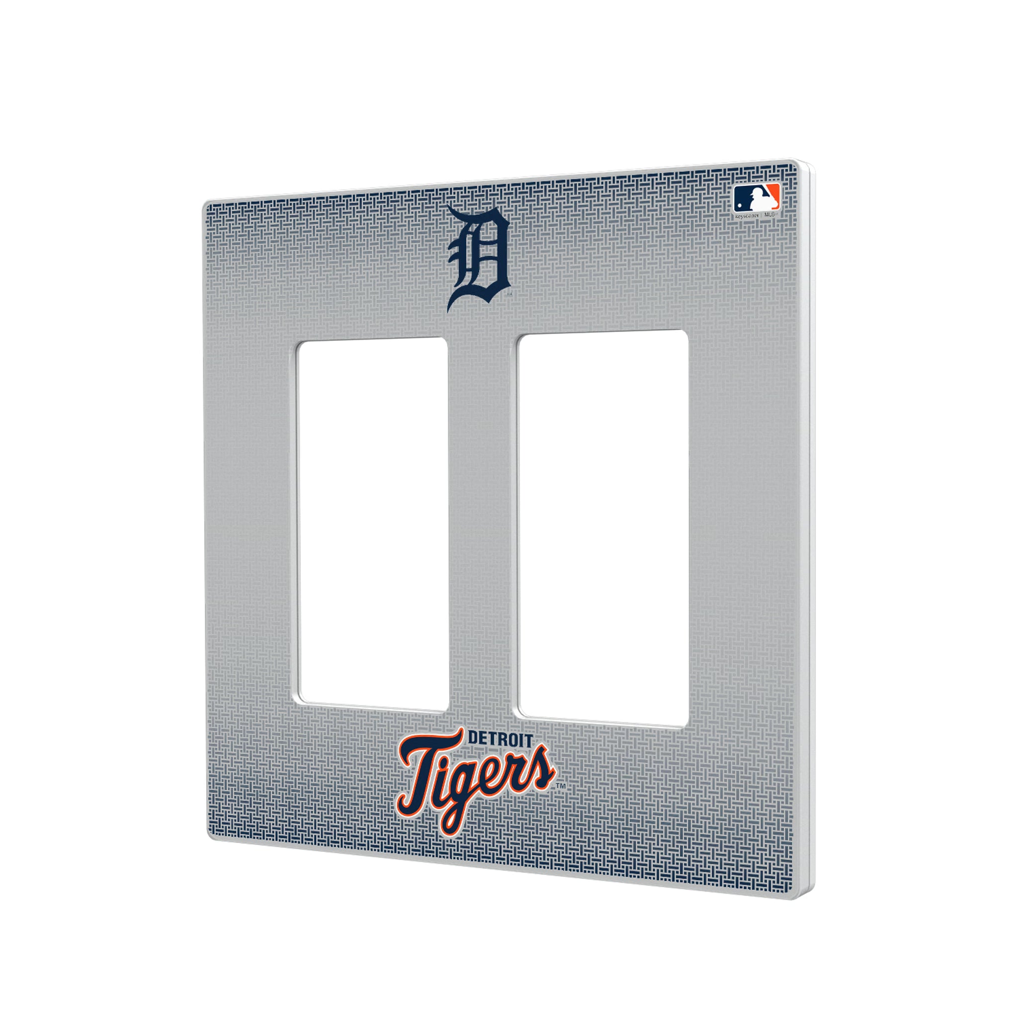 Detroit Tigers Linen Hidden-Screw Light Switch Plate#Style_Double Rocker