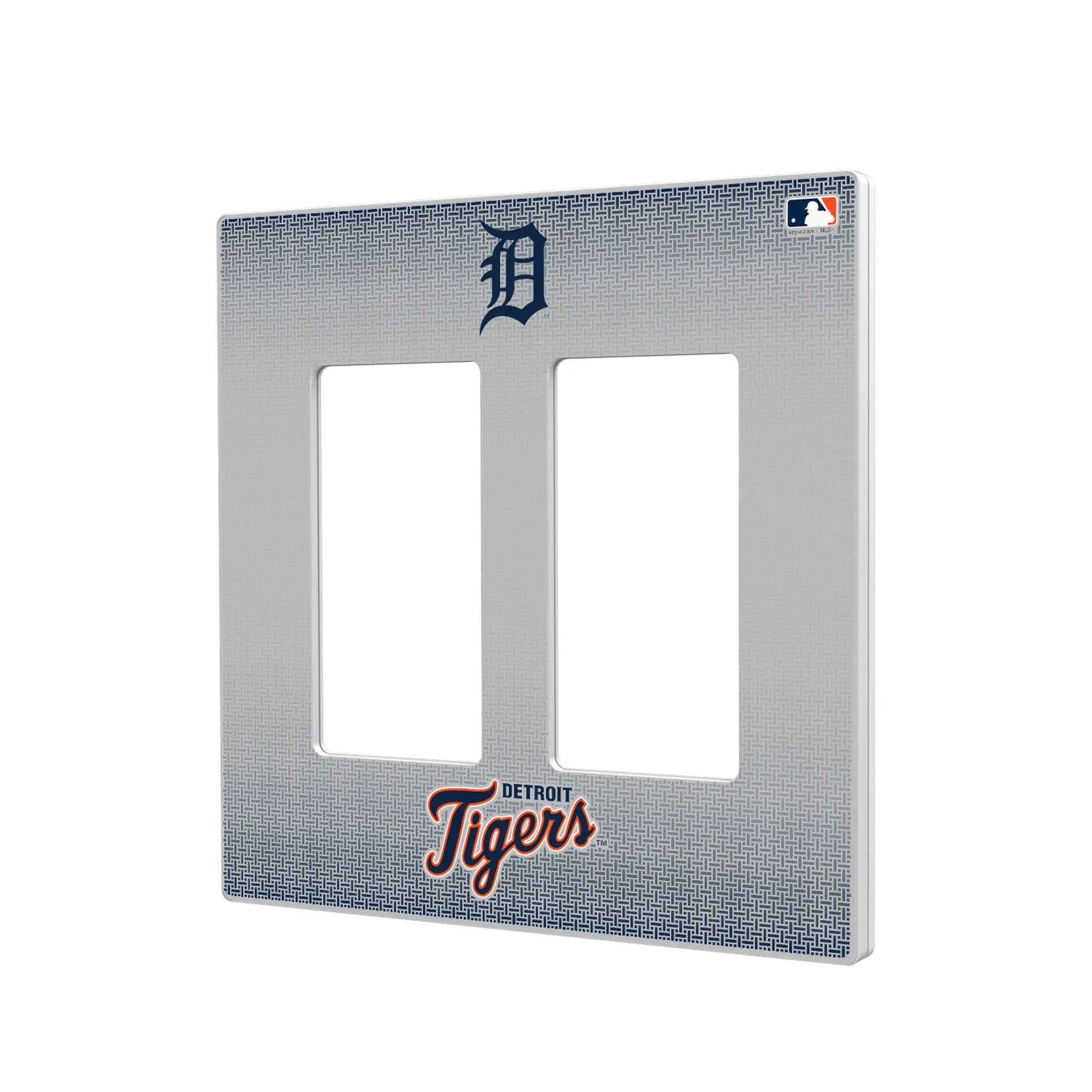 Detroit Tigers Linen Hidden-Screw Light Switch Plate#Style_Double Rocker